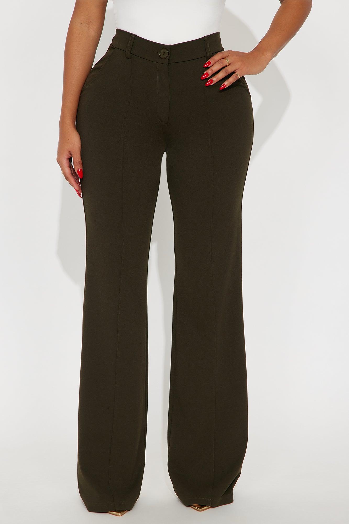 Heidi Wide Leg Trouser Pant - Olive Female Product Image
