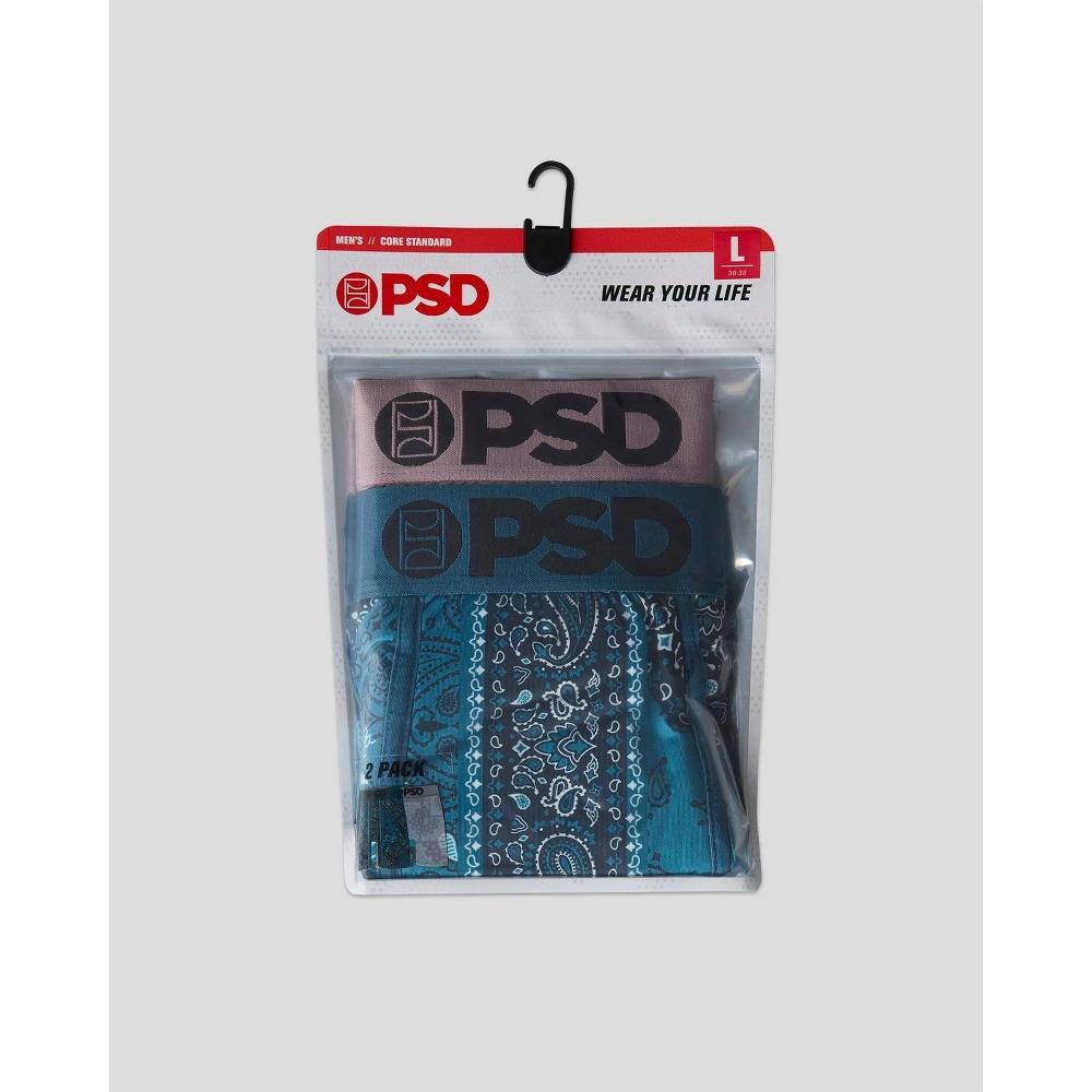 PSD Men's Paisley Maze Print Briefs - Teal/Mauve L Product Image