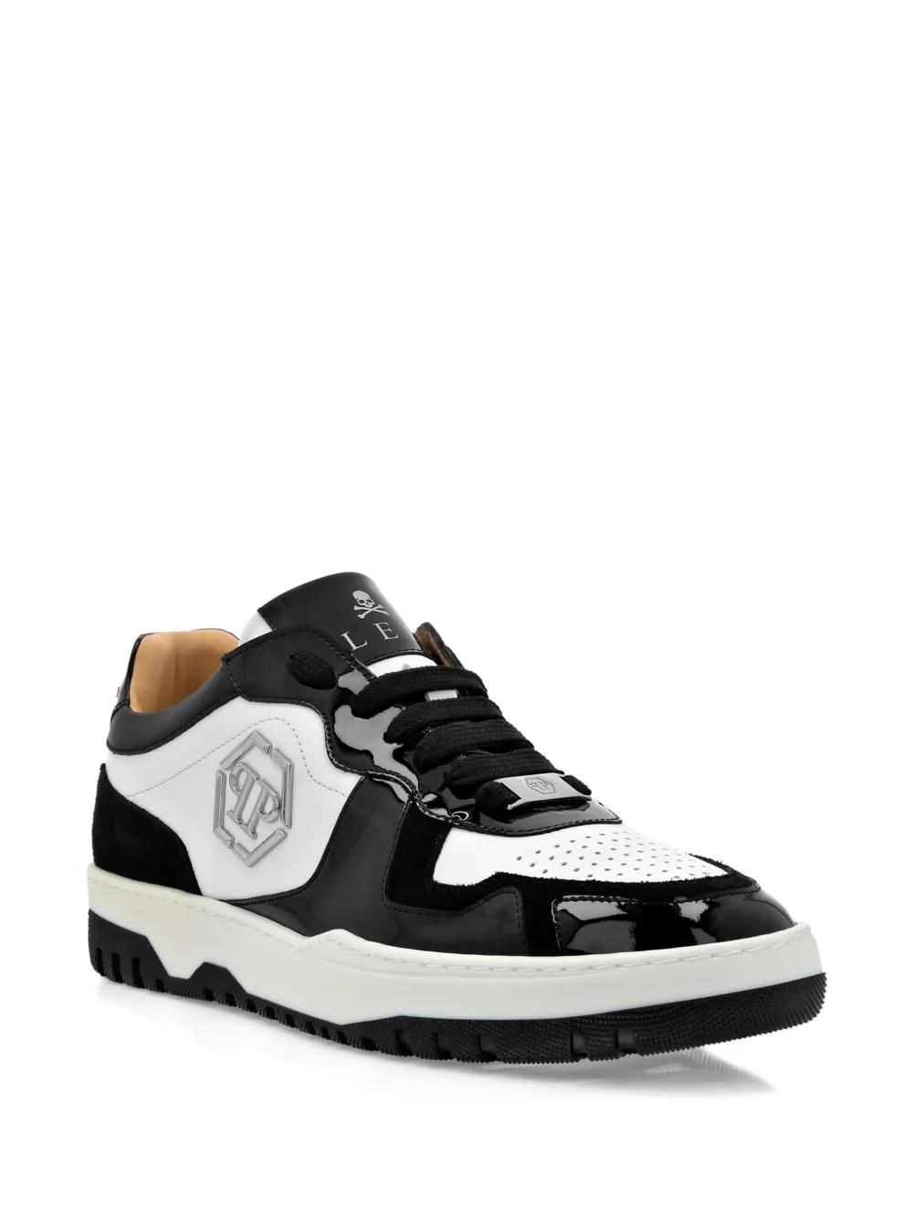 panelled leather sneakers Product Image