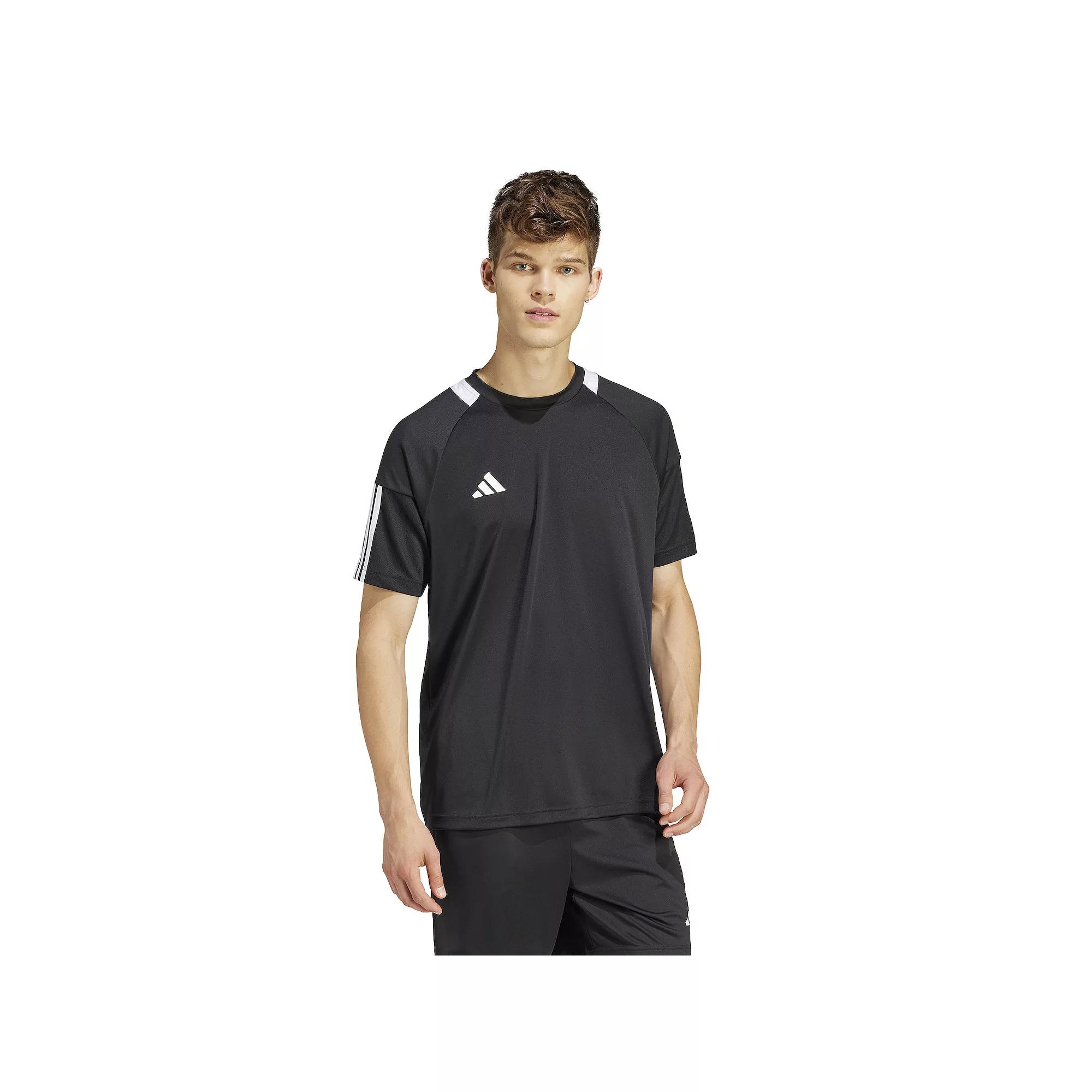 Men's adidas Sereno 3-Stripes AEROREADY Sportswear T-Shirt, Size: XL, Black Product Image