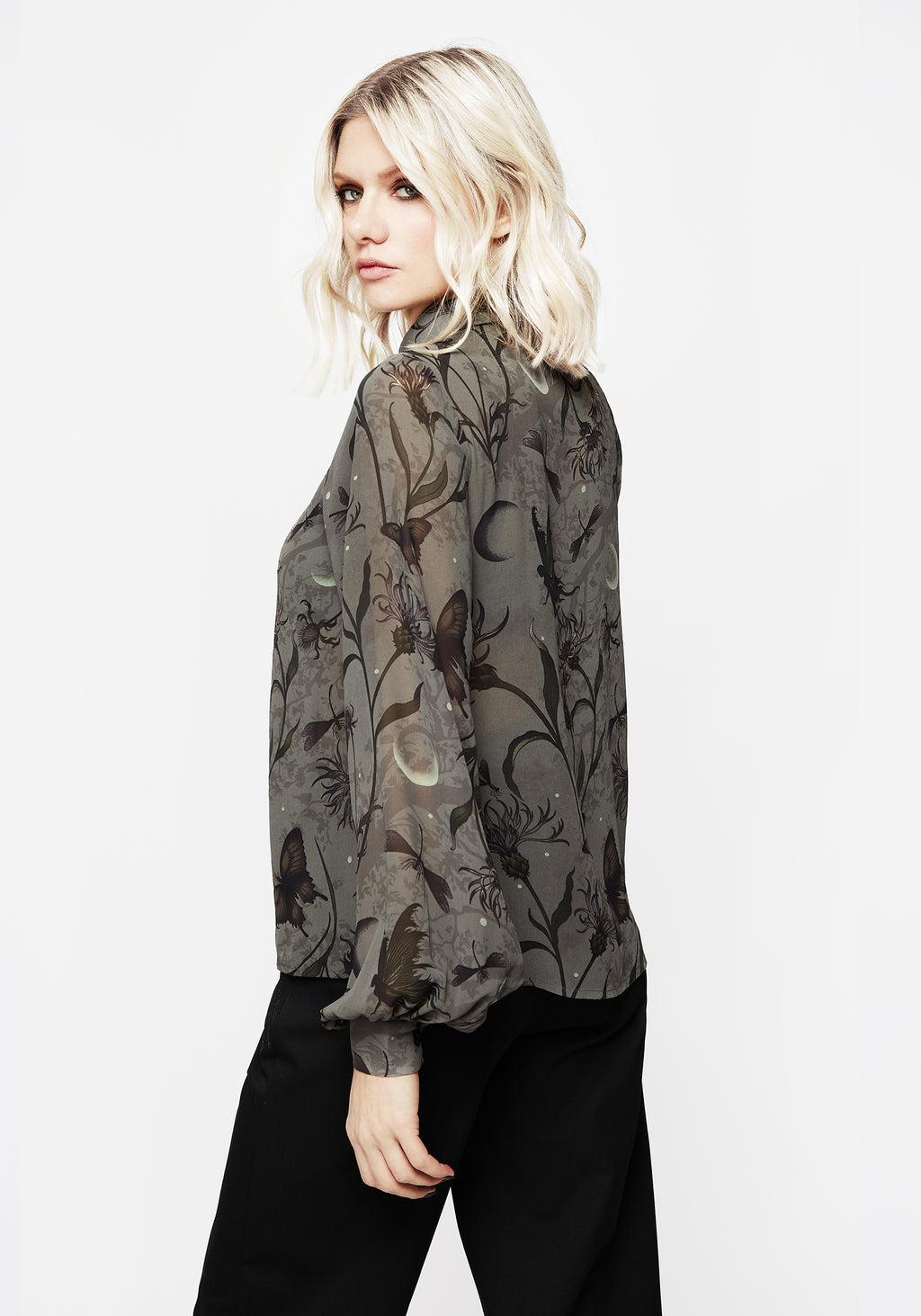 Gloriana Floral Print Chiffon Shirt Product Image