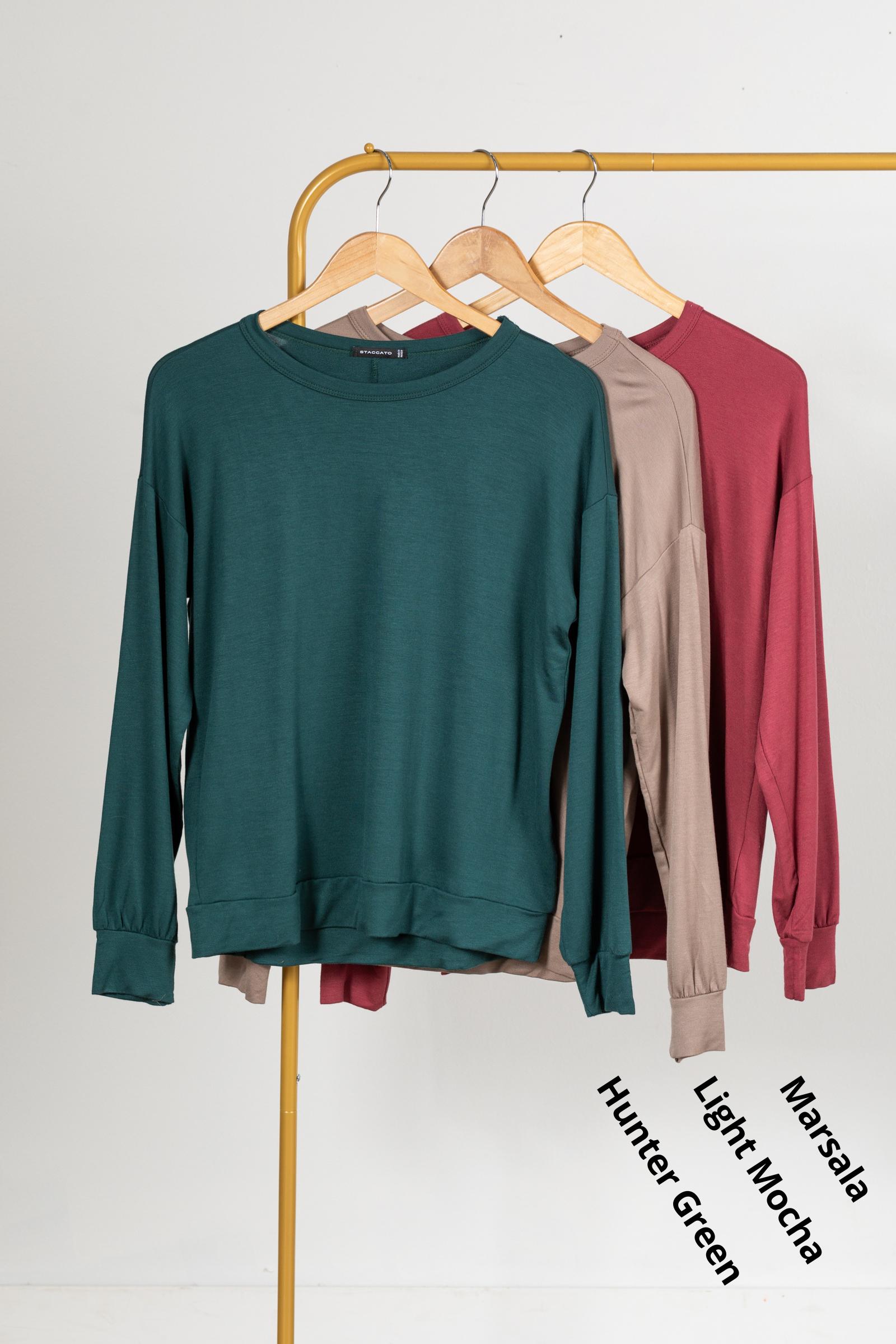 Long Sleeve Relaxed Fit Terry Knit Top Product Image