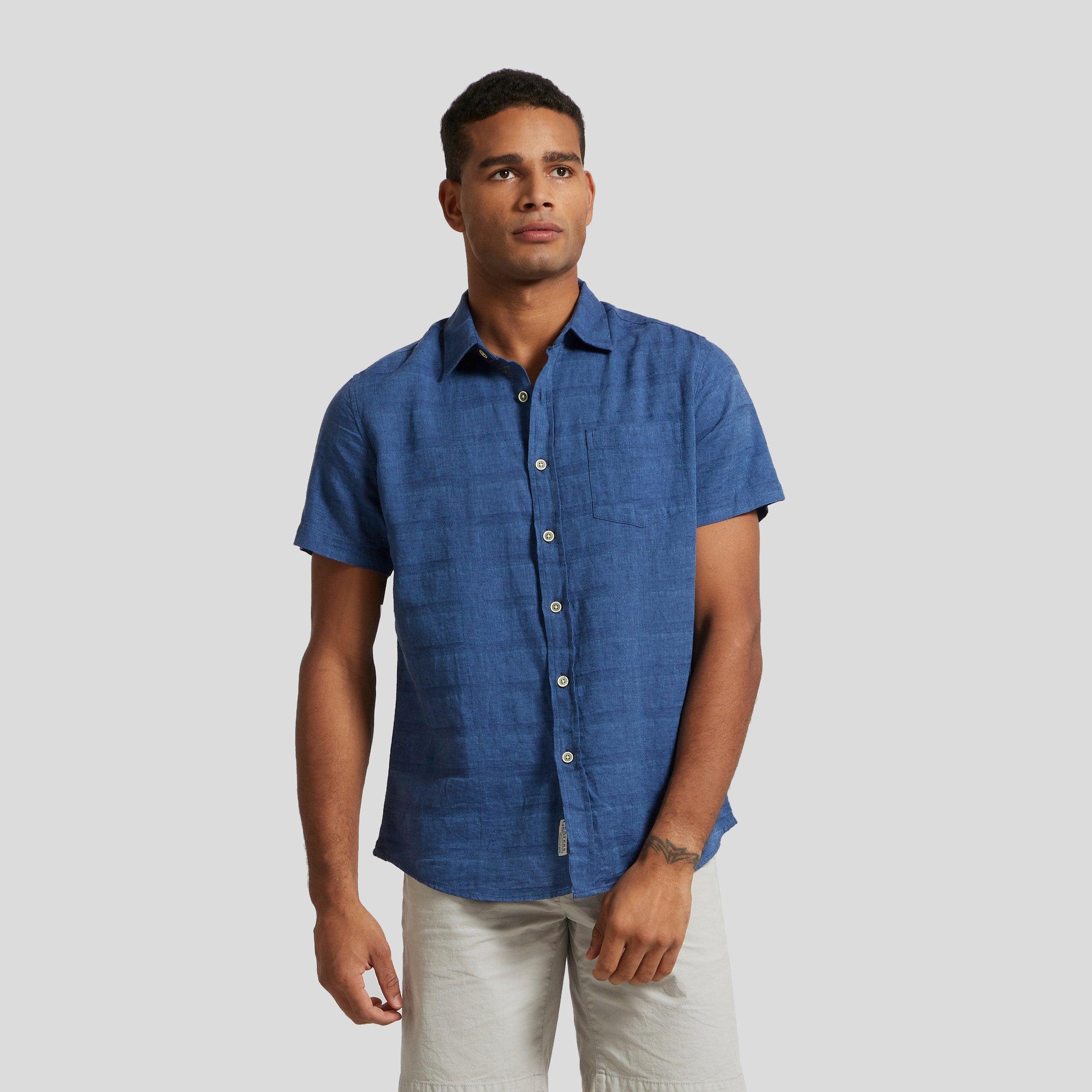 Outback Linen Cotton Dobby Shirt - Ensign Blue (Final Sale)* Product Image