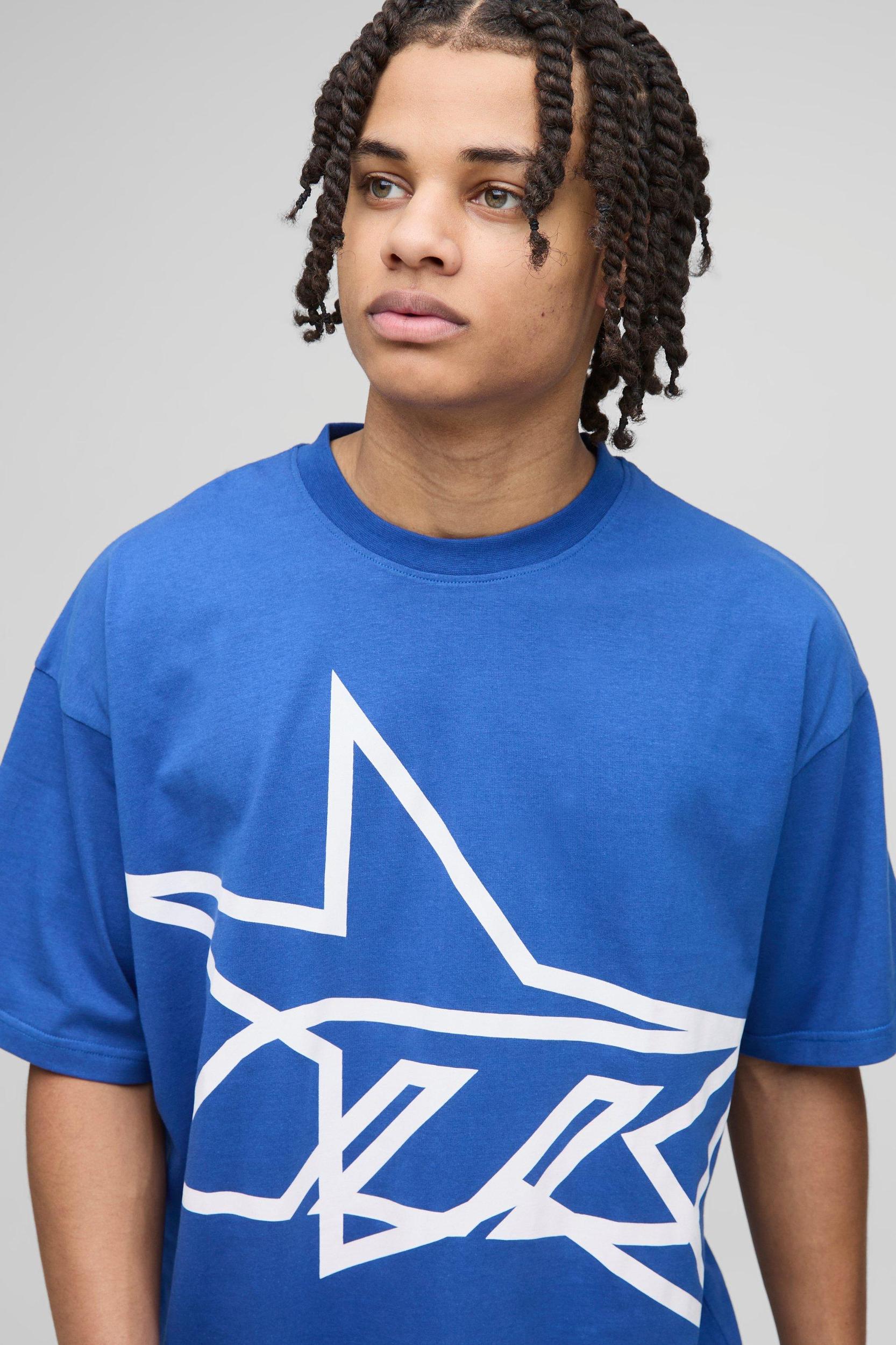 Oversized M Star T-Shirt & Short Set | boohooMAN USA Product Image