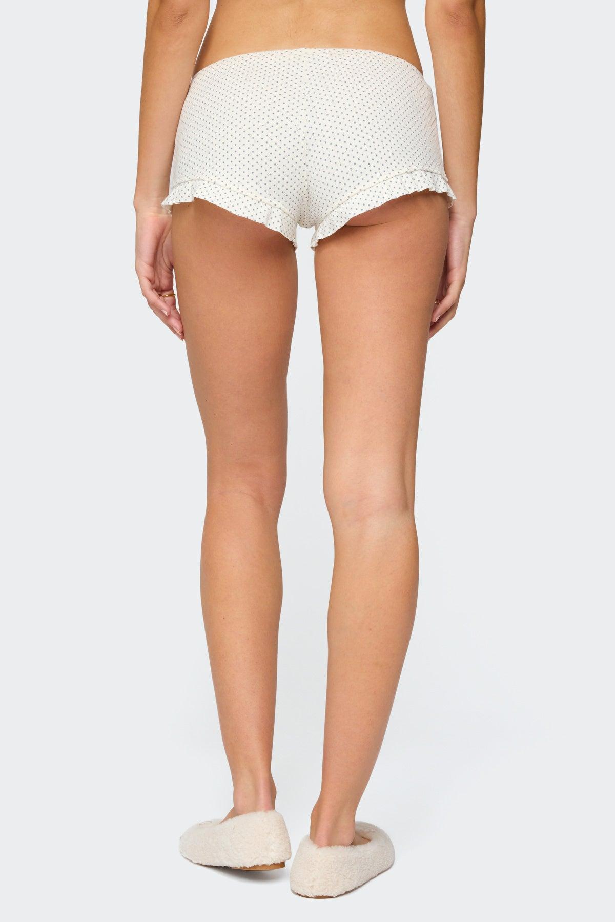 Avalon Dotted Pointelle Ruffle Shorts Product Image