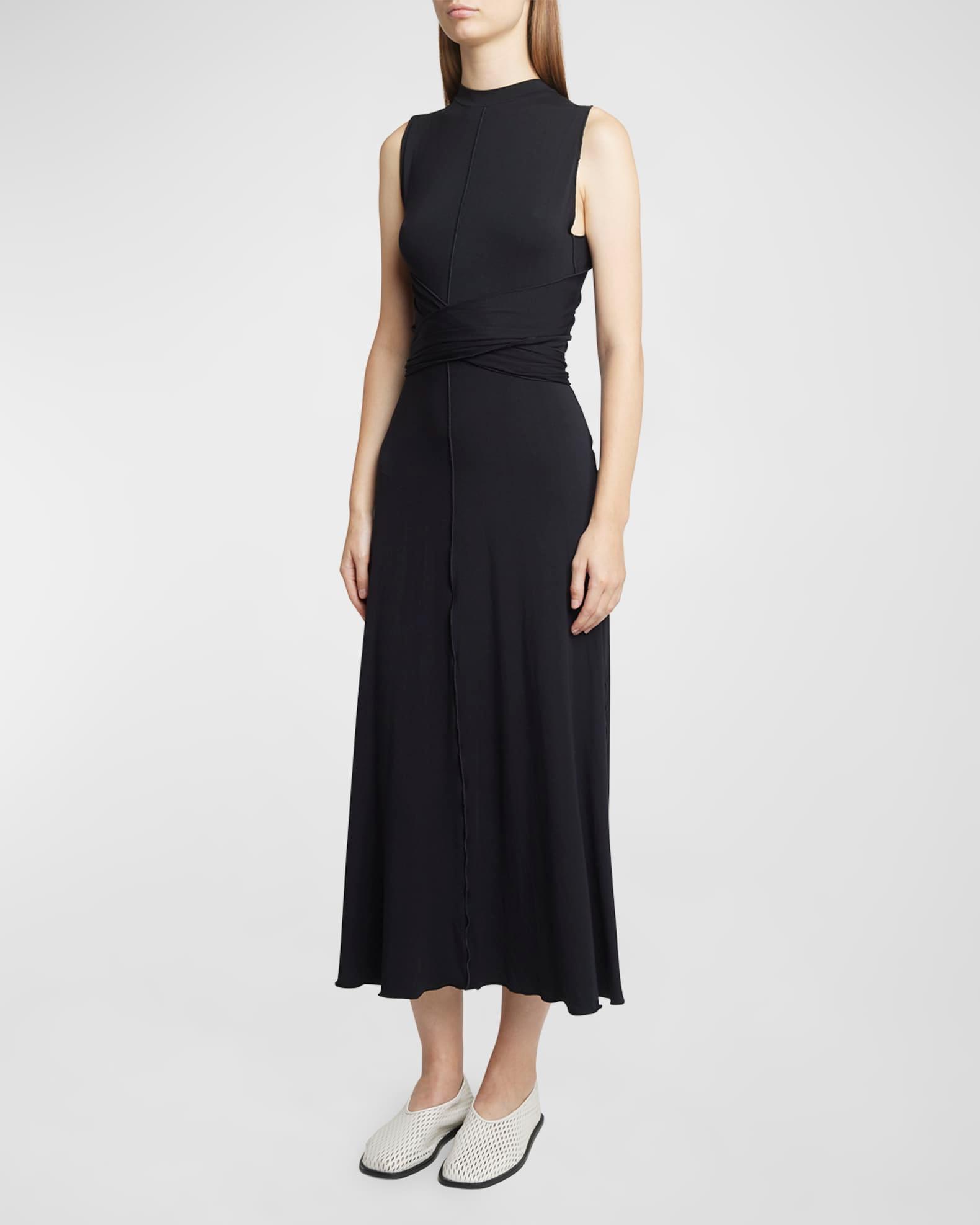 Beatrice Crisscross Sleeveless Jersey Midi Dress Product Image