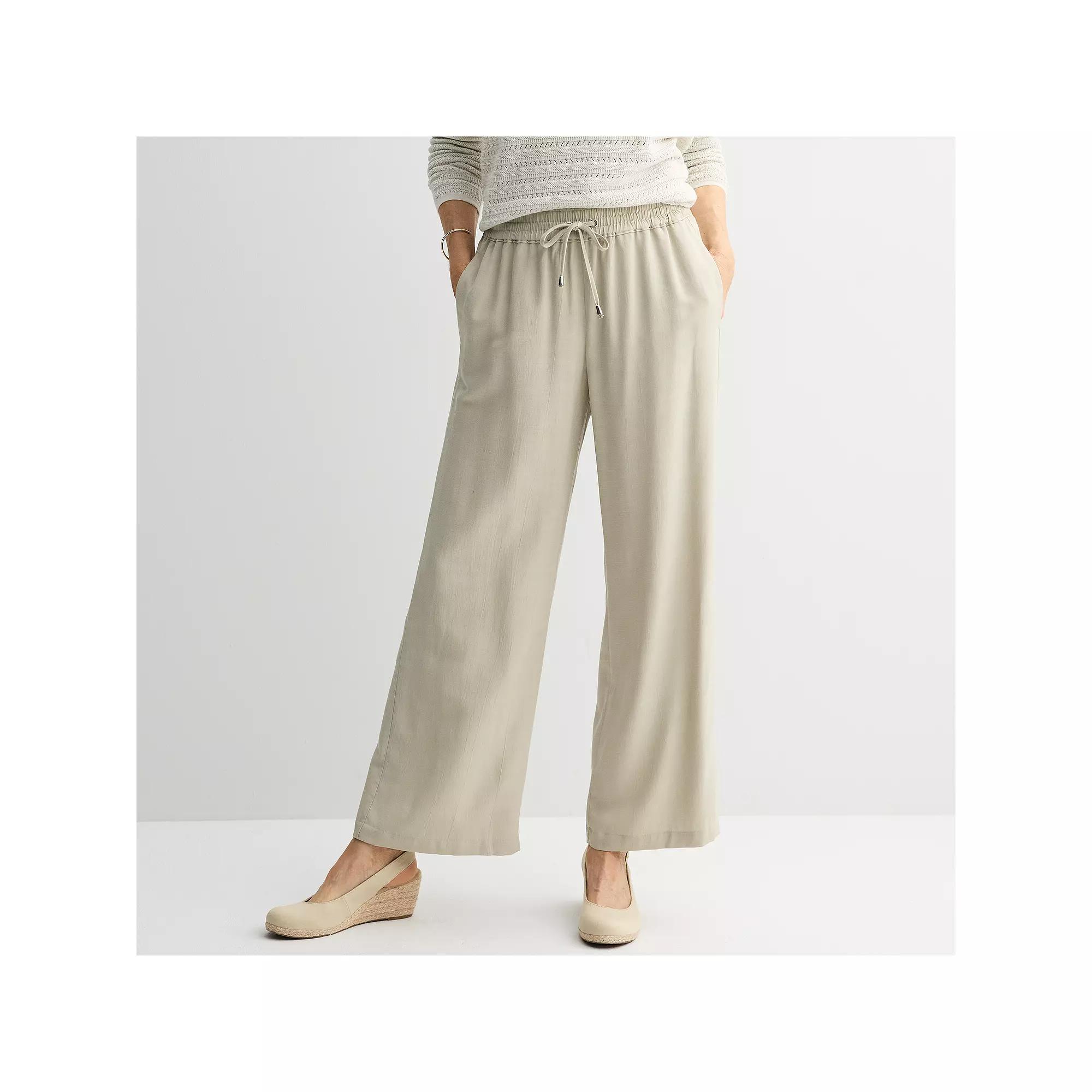 Women's Croft & Barrow® Relaxed Fit Pull-On Pants, Size: XL, Odell Beige Product Image