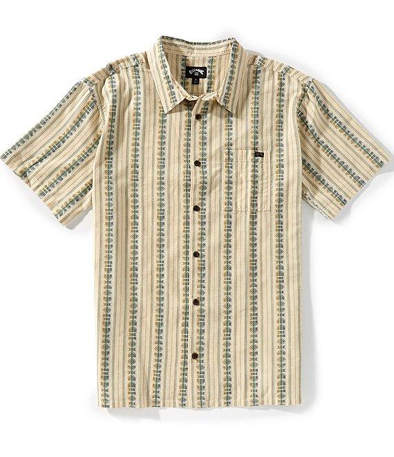 Billabong Sundays Jacquard Short Sleeve Striped Woven Shirt Product Image