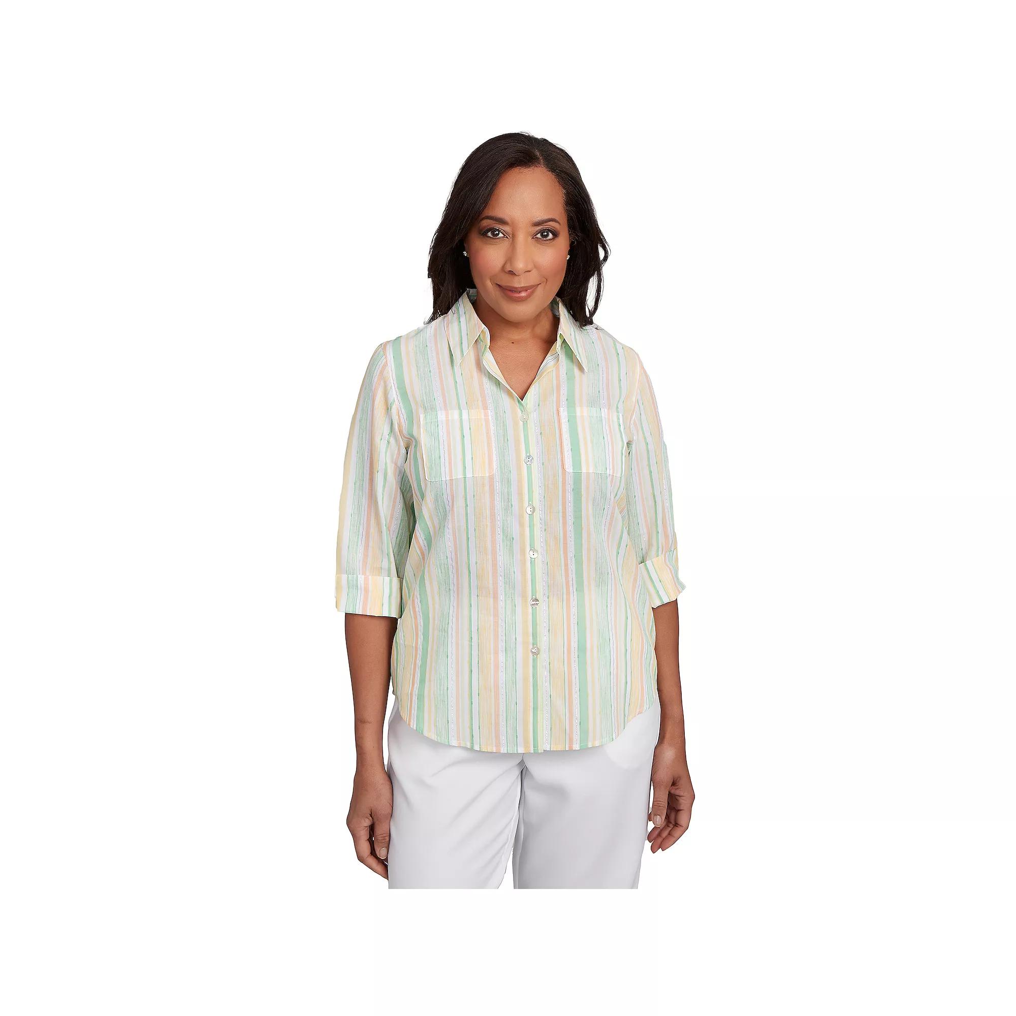 Women's Alfred Dunner Woven Button-Down Top,  Product Image