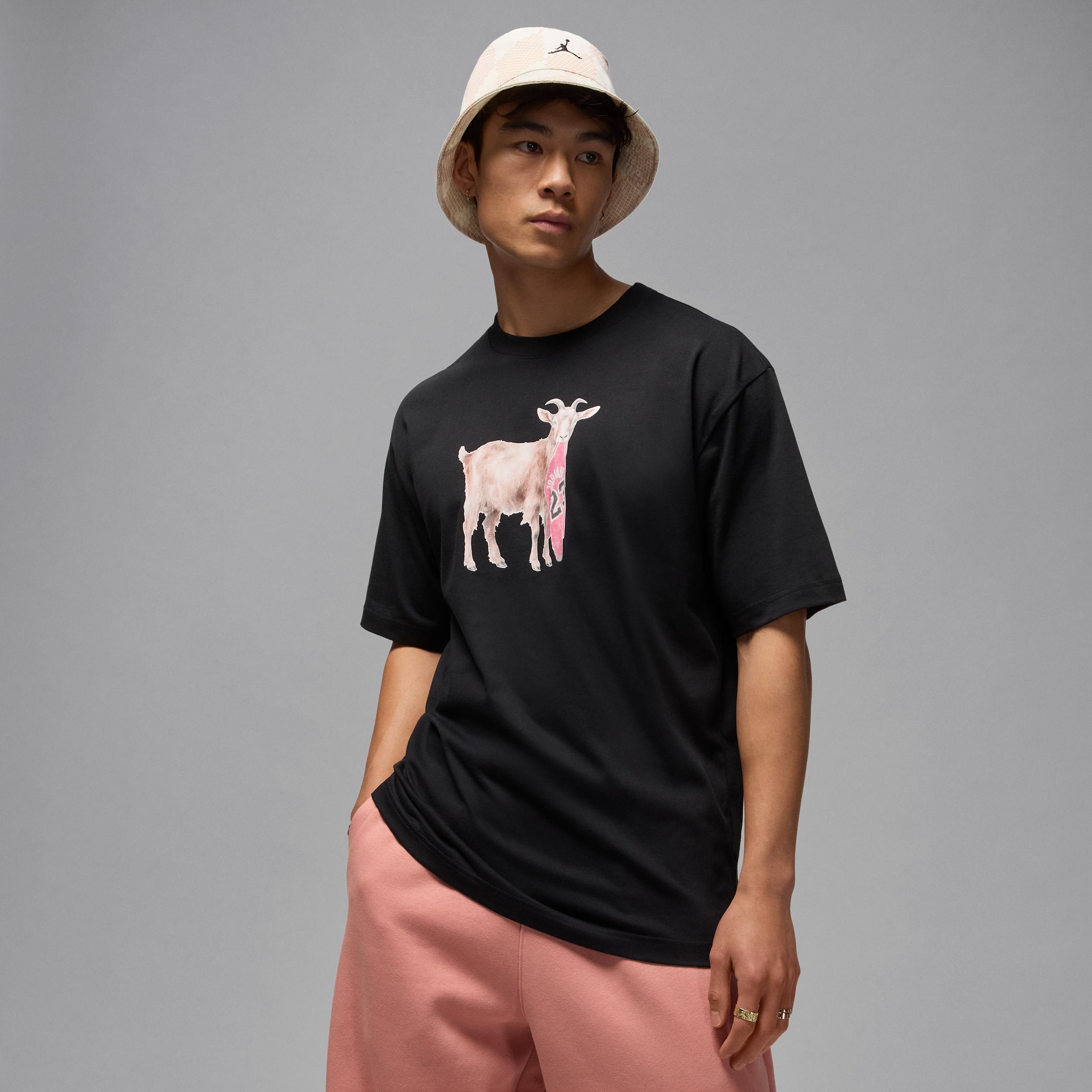 Jordan Mens Jordan NC GOAT Short Sleeve Crew - Mens Black/White Product Image