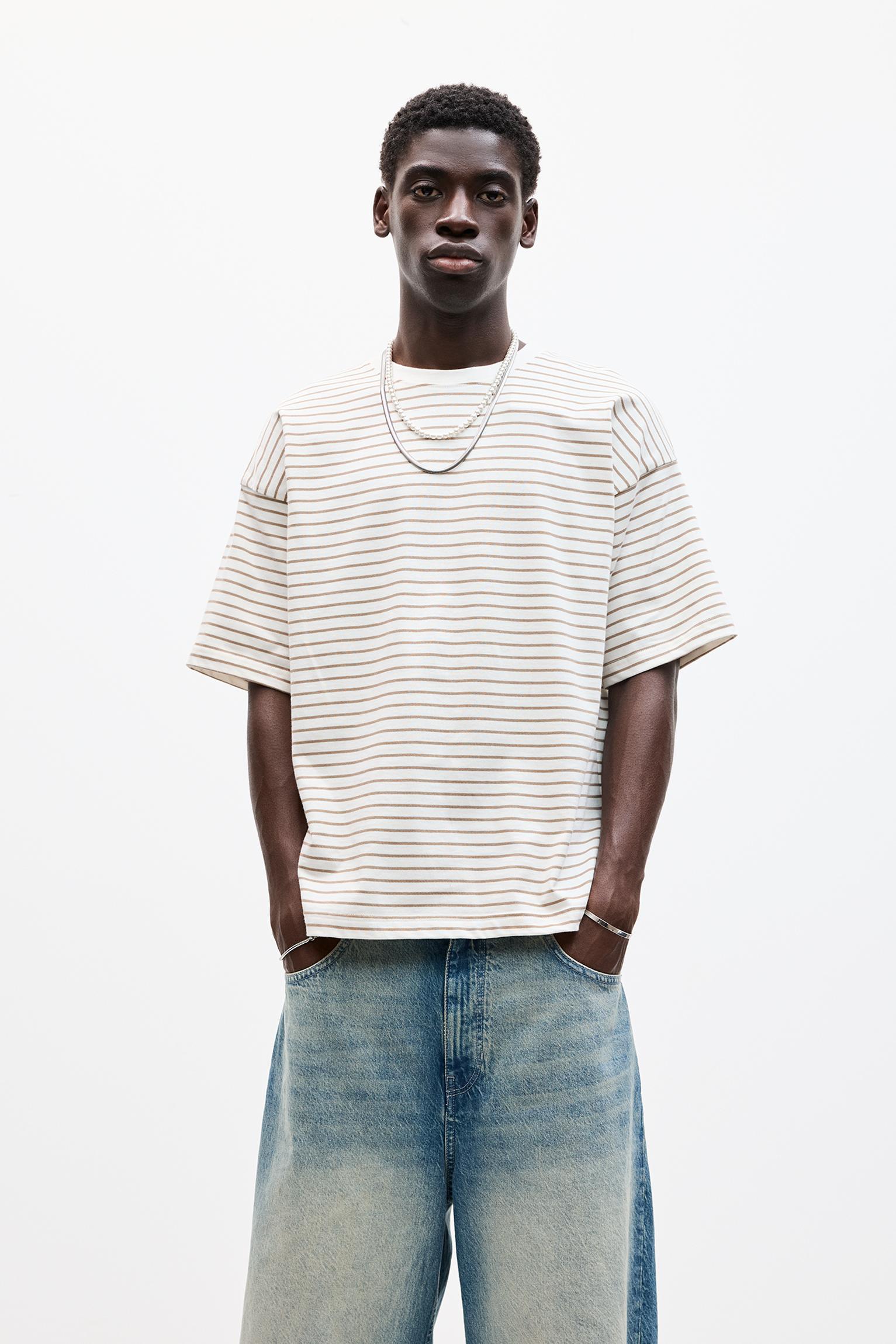 Striped boxy-fit T-shirt Product Image