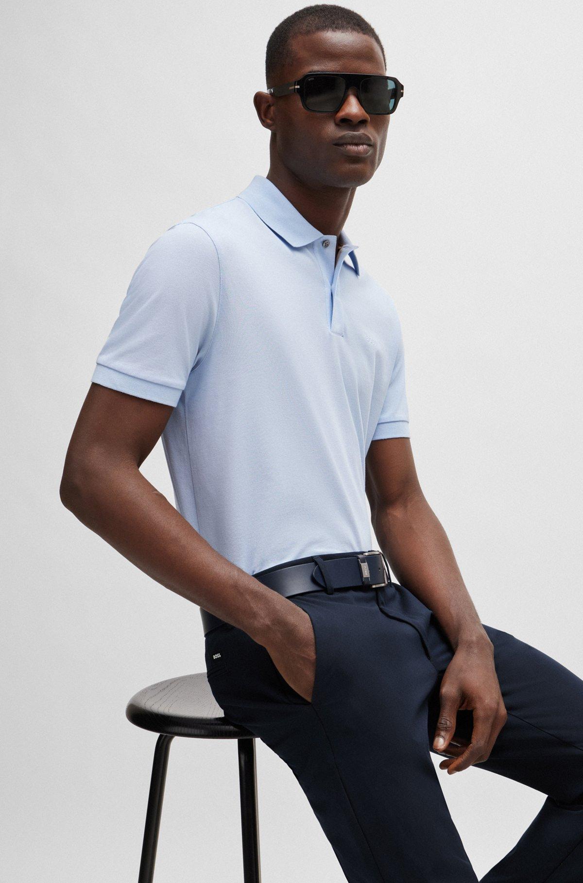 BOSS - Slim-fit trousers in stretch cotton - Dark Blue Product Image