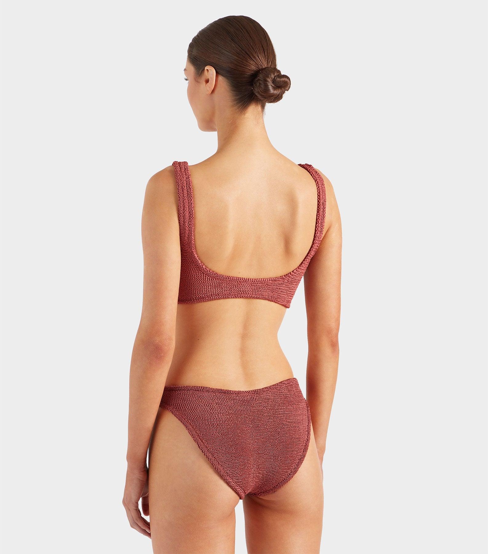 Julia Bikini With Tonal Hoops - Metallic Rosewood Product Image