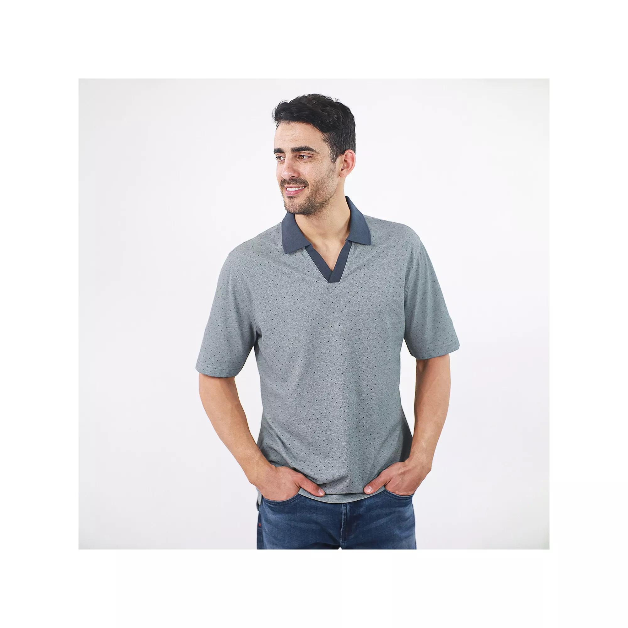 Men's JACHS NY Short Sleeve Lightweight Knit Oxford Polo,  Product Image