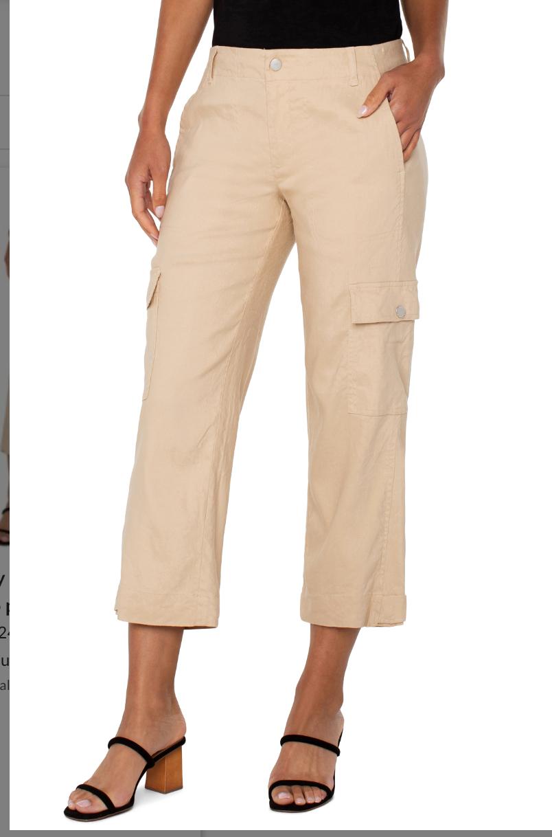 Utility Crop w/ Tab Hem and Cargo Pockets- Hazelnut Product Image