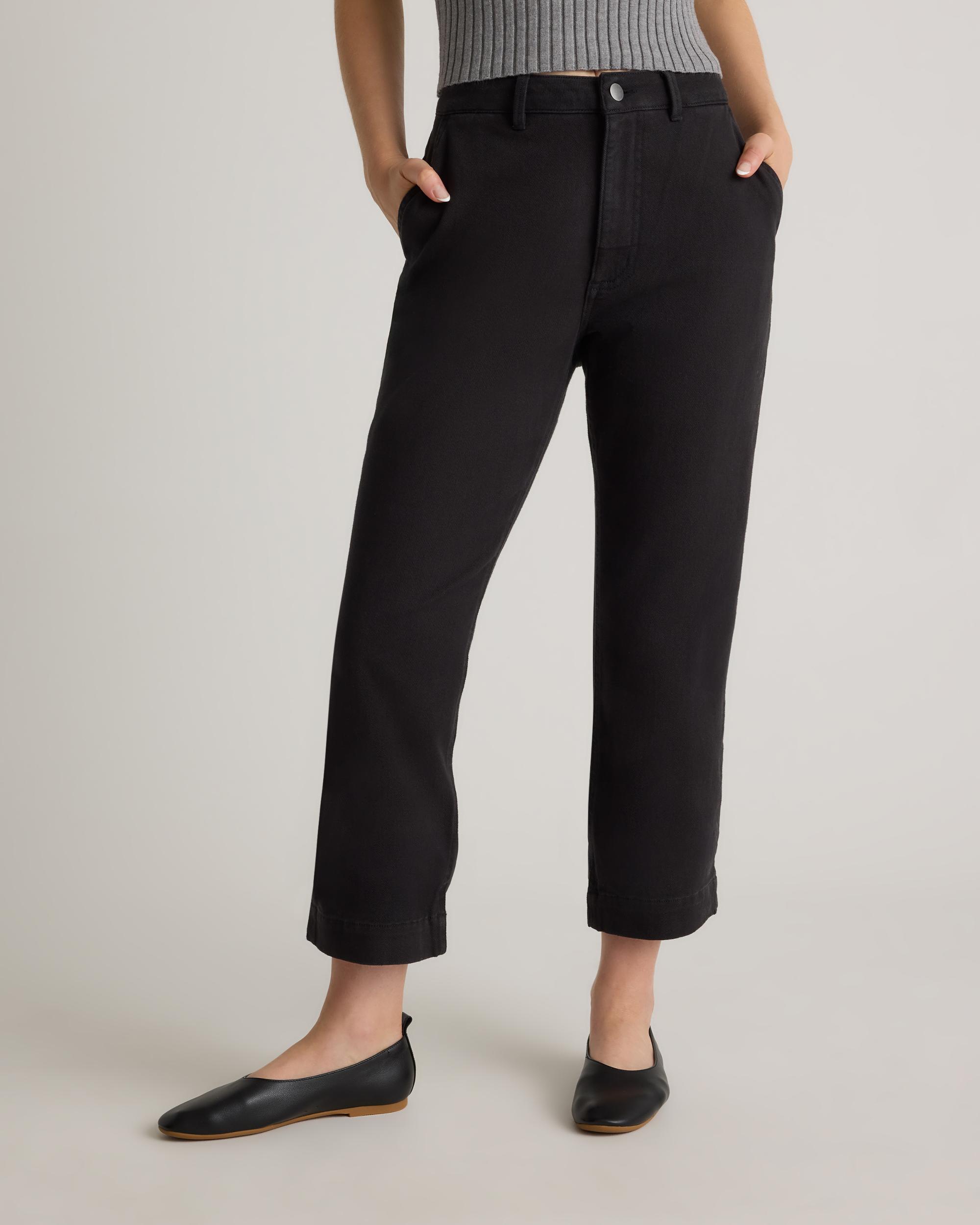 Quince | Women's Organic Stretch Cotton Twill Straight Leg Cropped Pants Organic Cotton Product Image