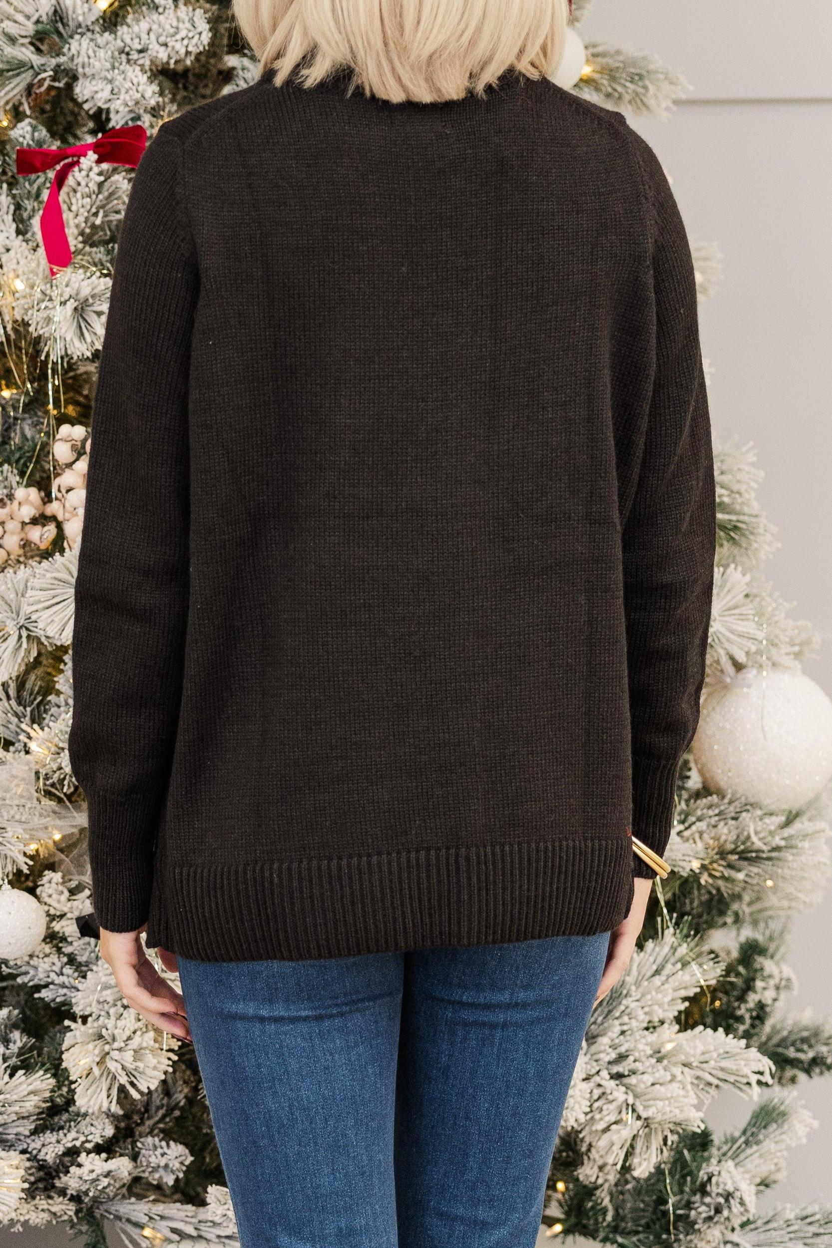 The Slouchy Black Side Button Sweater Female Product Image