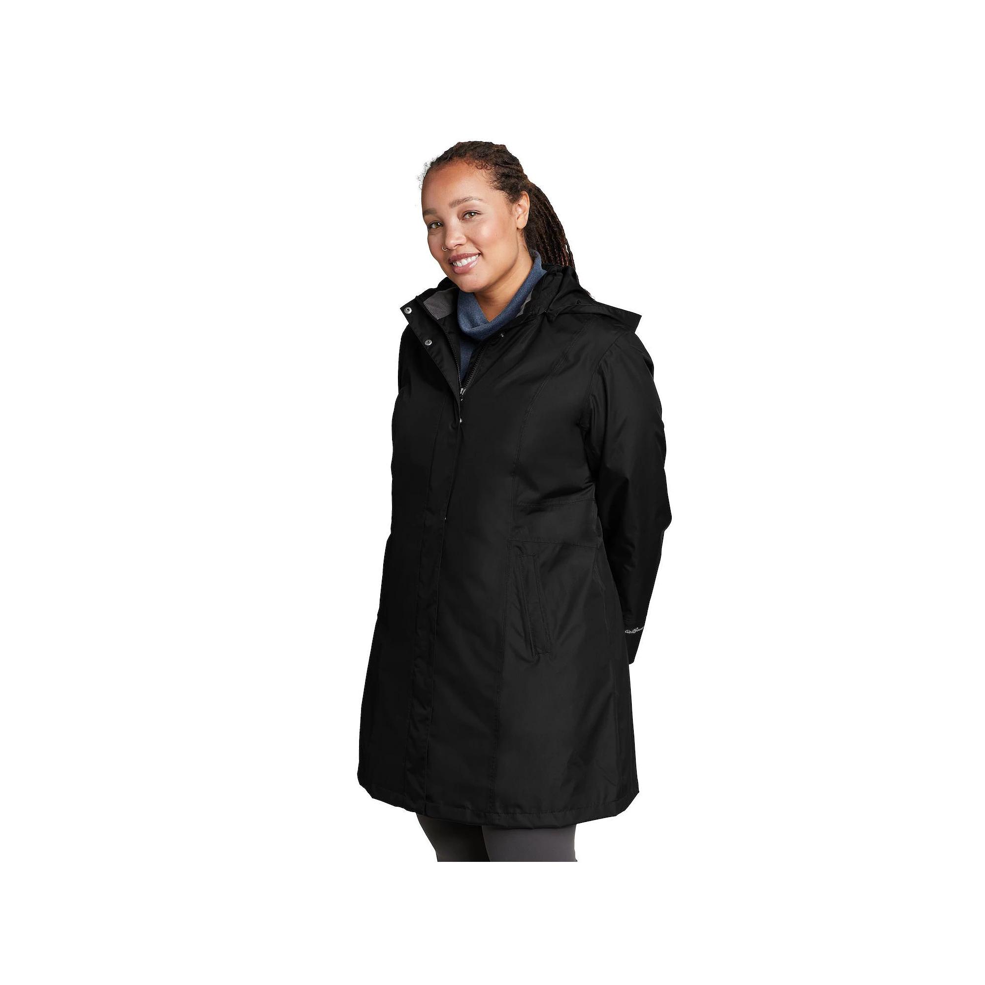 Plus Size Eddie Bauer Girl On The Go Trench Coat, Women's, Size: 2XL, Black Product Image