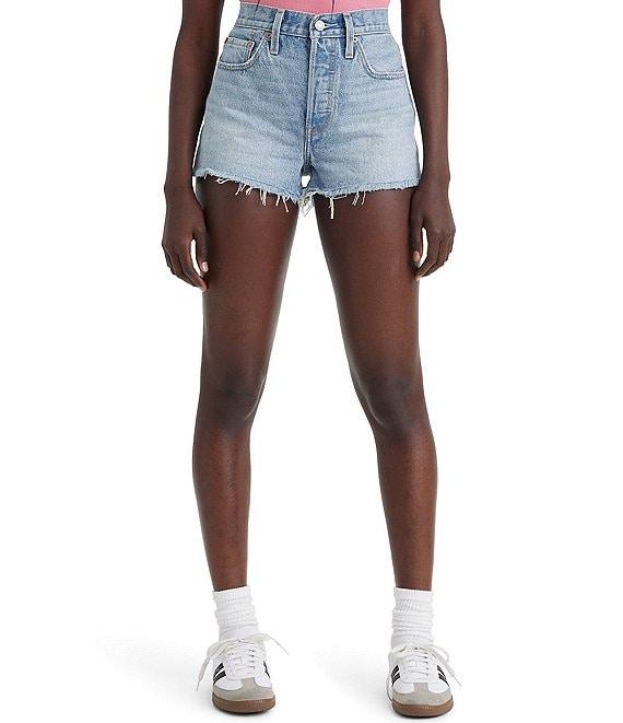 Levi's® 501 High Rise Frayed Hem Cut Off Shorts Product Image