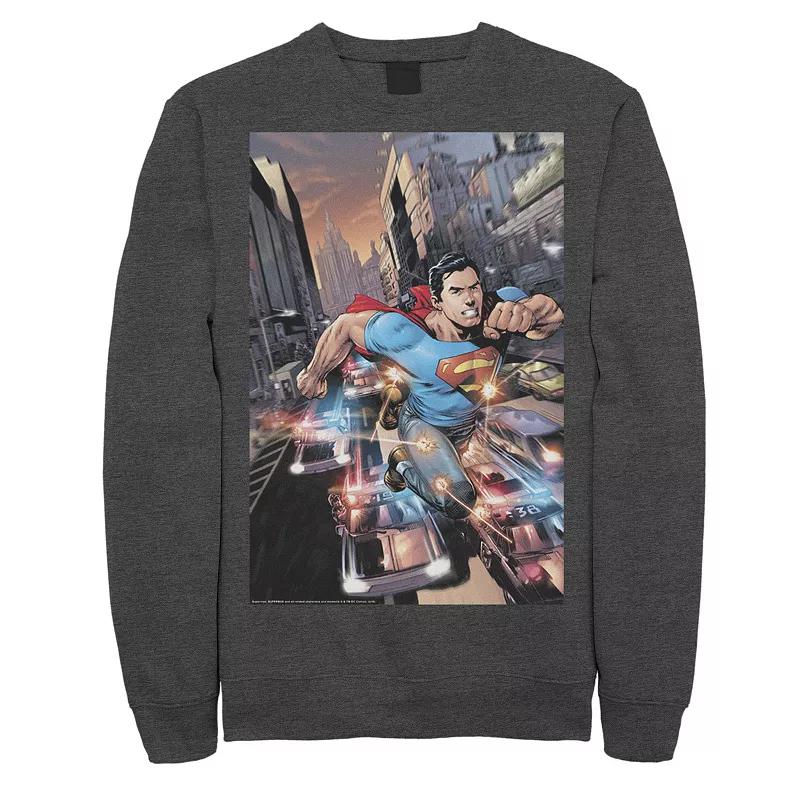 Men's DC Comics Superman Flashing Lights Poster Sweatshirt,  Product Image