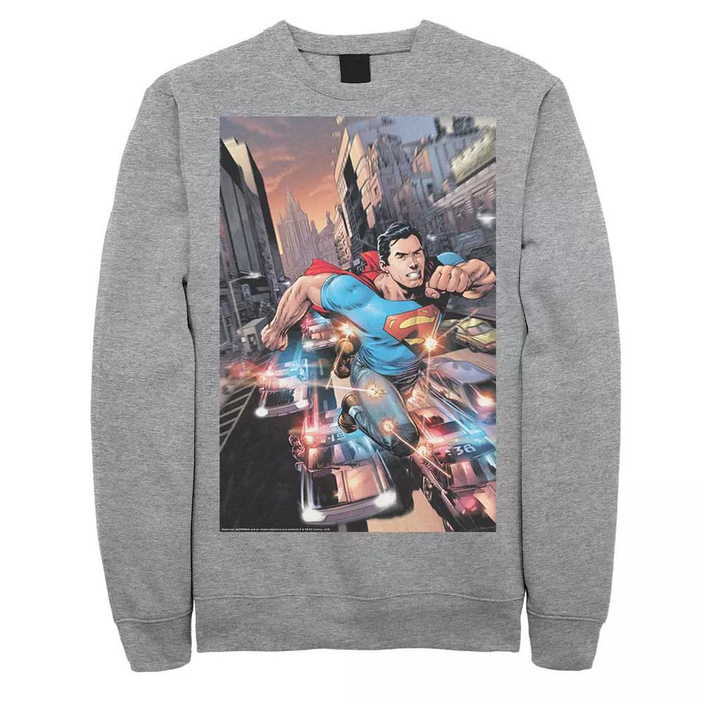 Men's DC Comics Superman Flashing Lights Poster Sweatshirt,  Product Image