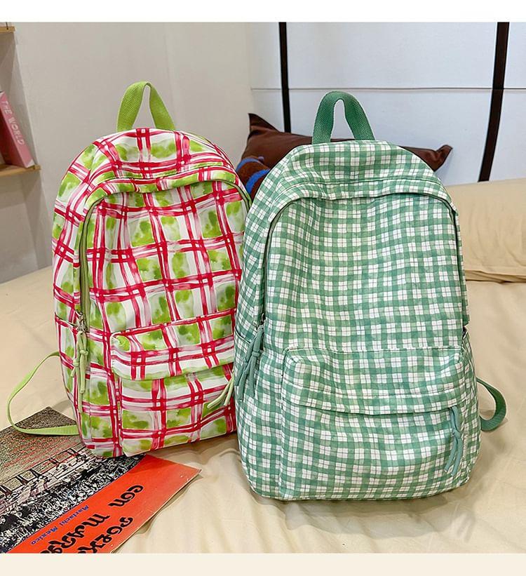 Plaid Nylon Laptop Backpack Product Image