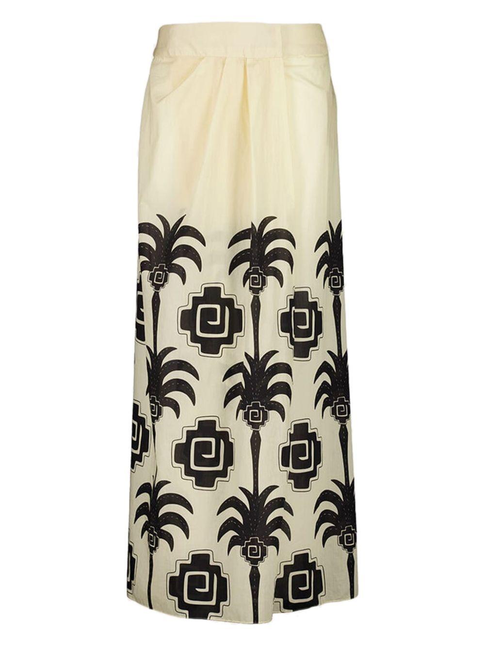 palm-print wrap maxi skirt Product Image