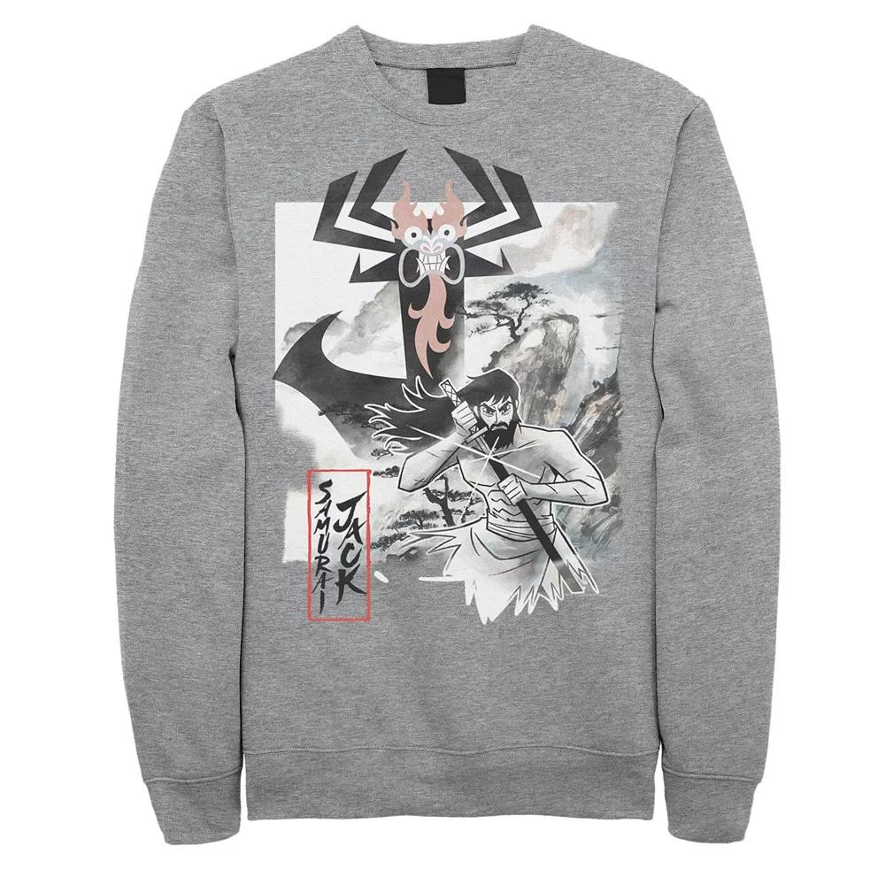 Men's Cartoon Network Samurai Jack Aku Water Color Paint Sketch Sweatshirt,  Product Image