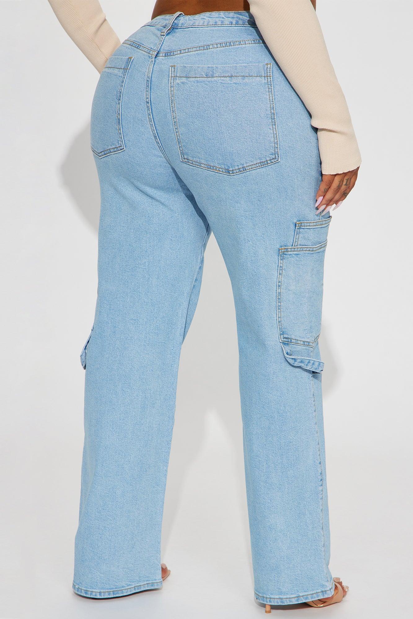 Step By Step Utility Straight Leg Jeans - Light Wash Product Image