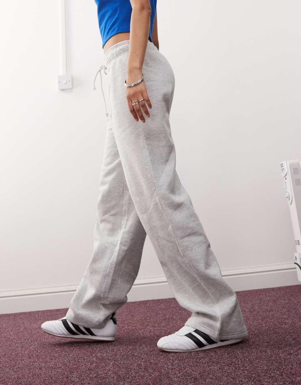 COLLUSION relaxed straight leg sweatpants in gray heather Product Image