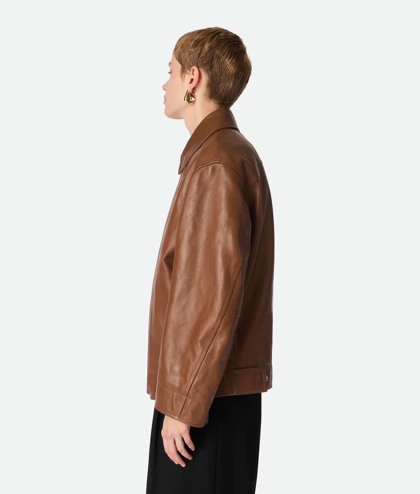 Women's Leather Blouson  in Toffee Product Image