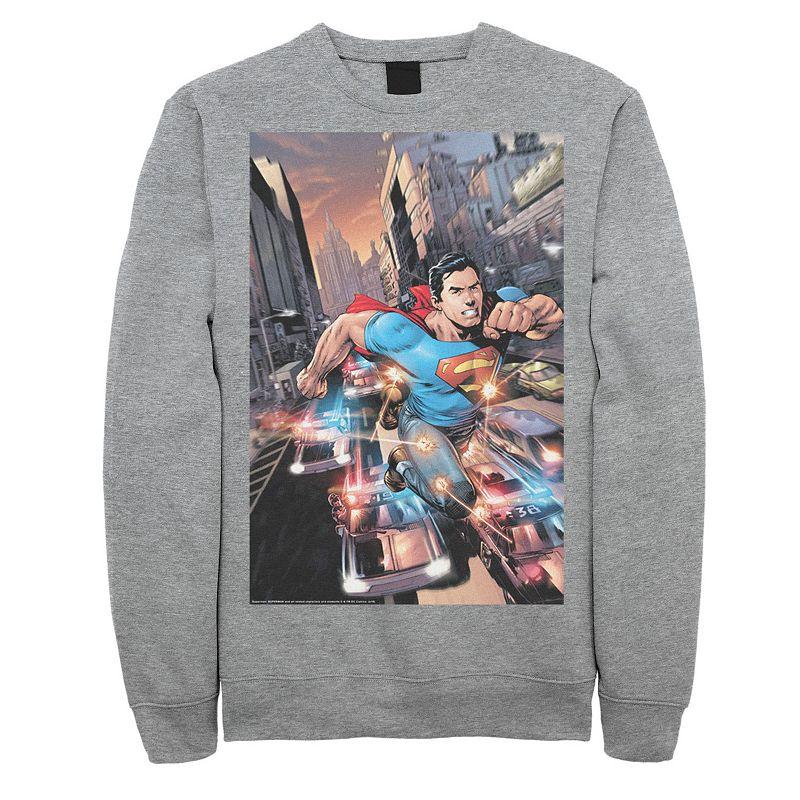 Men's DC Comics Superman Flashing Lights Poster Sweatshirt,  Product Image