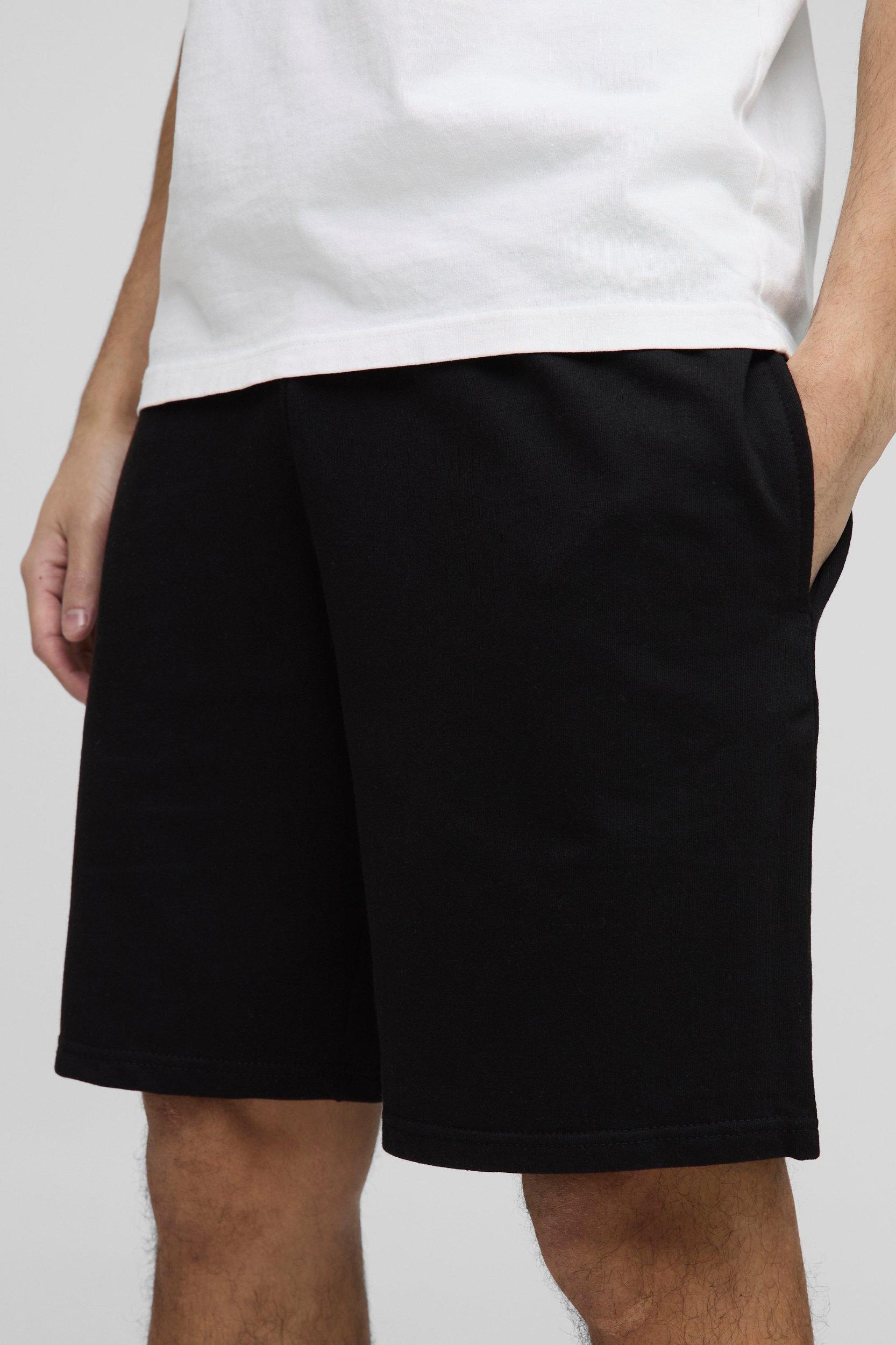 260GSM Loopback Basic Oversized Mid Length Short | boohooMAN USA Product Image