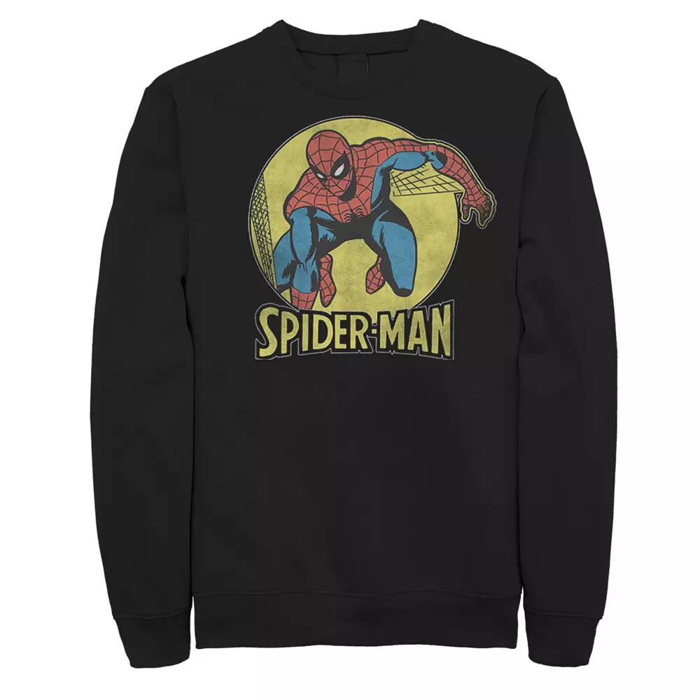 Men's Marvel Spider-Man Classic Comic Themed Circle Portrait Sweatshirt,  Product Image