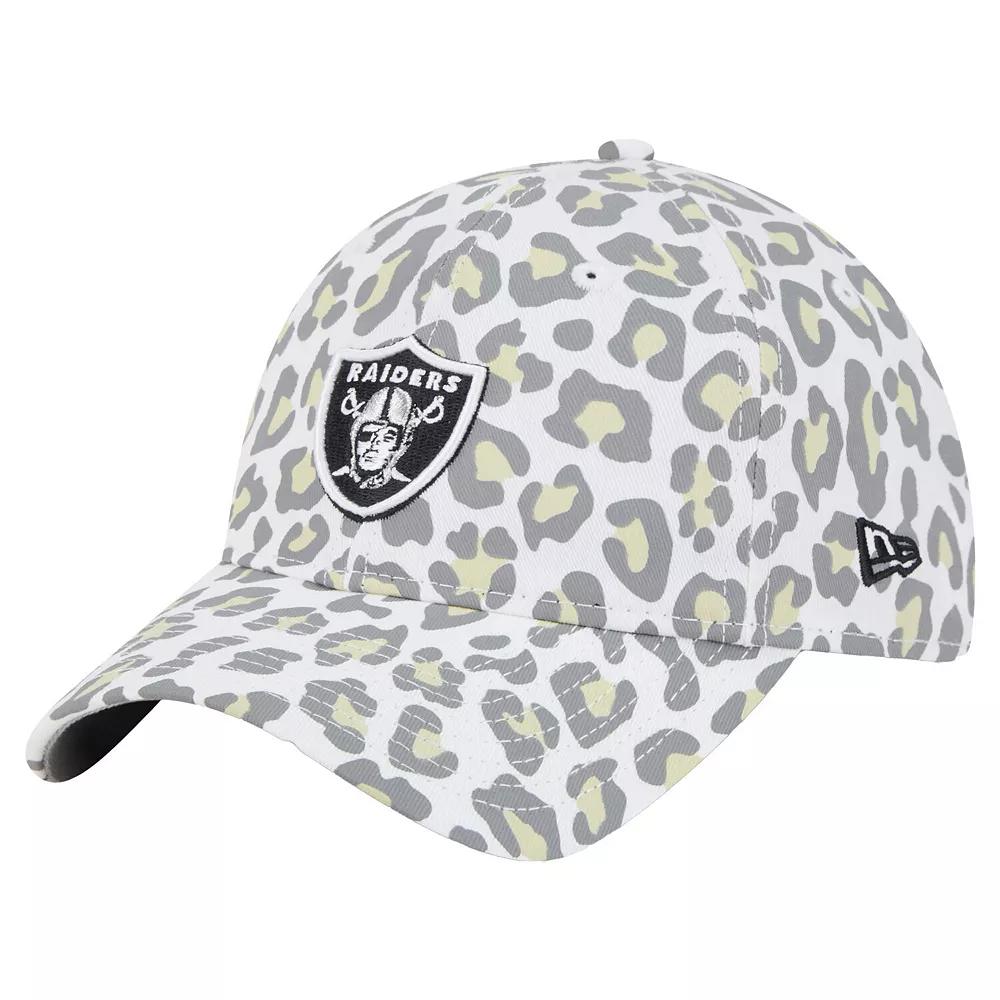 Women's New Era White Las Vegas Raiders Active Leopard 9TWENTY Adjustable Hat, Lvr White Product Image
