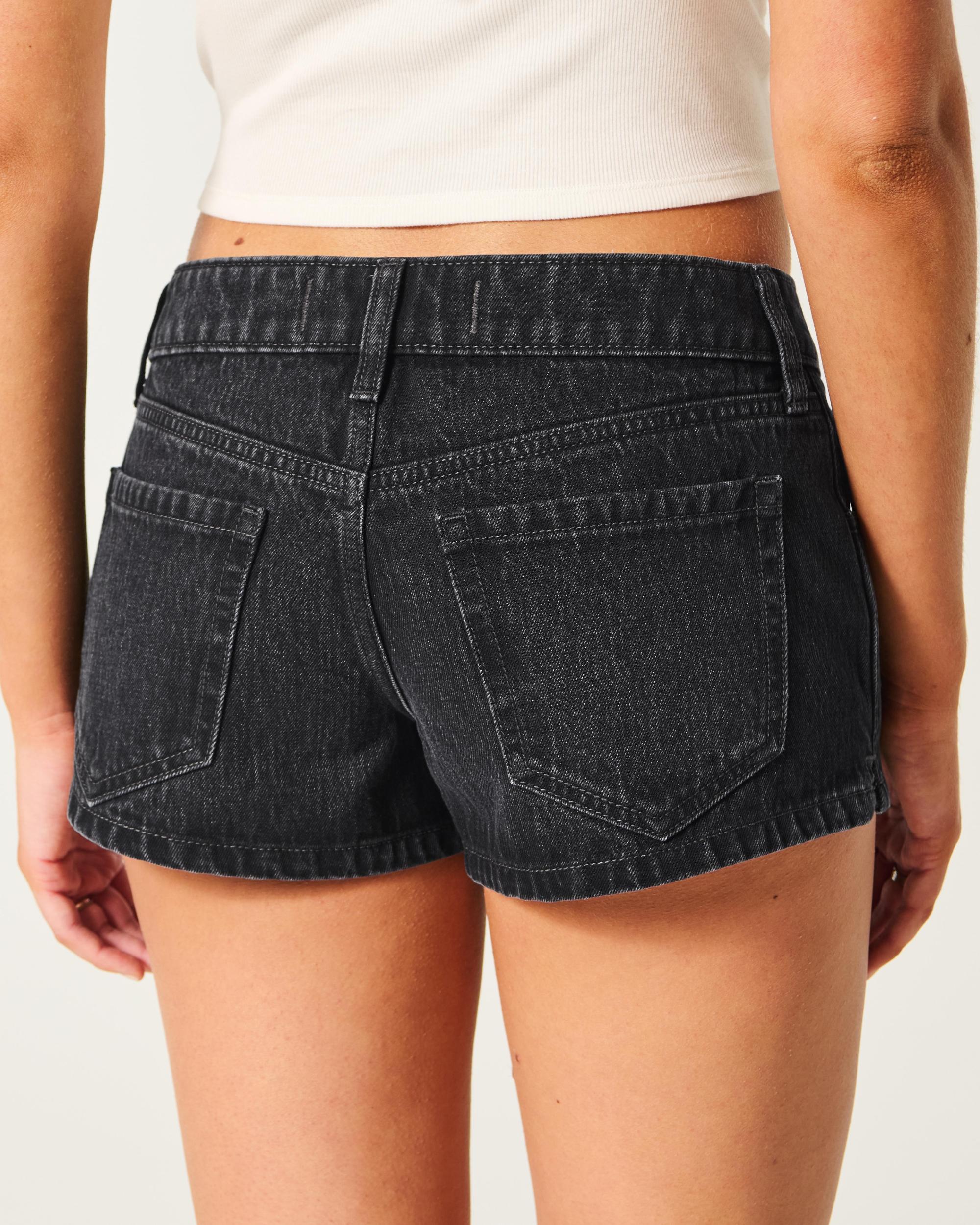 Ultra Low-Rise Light Wash Mini Denim Shorts Product Image