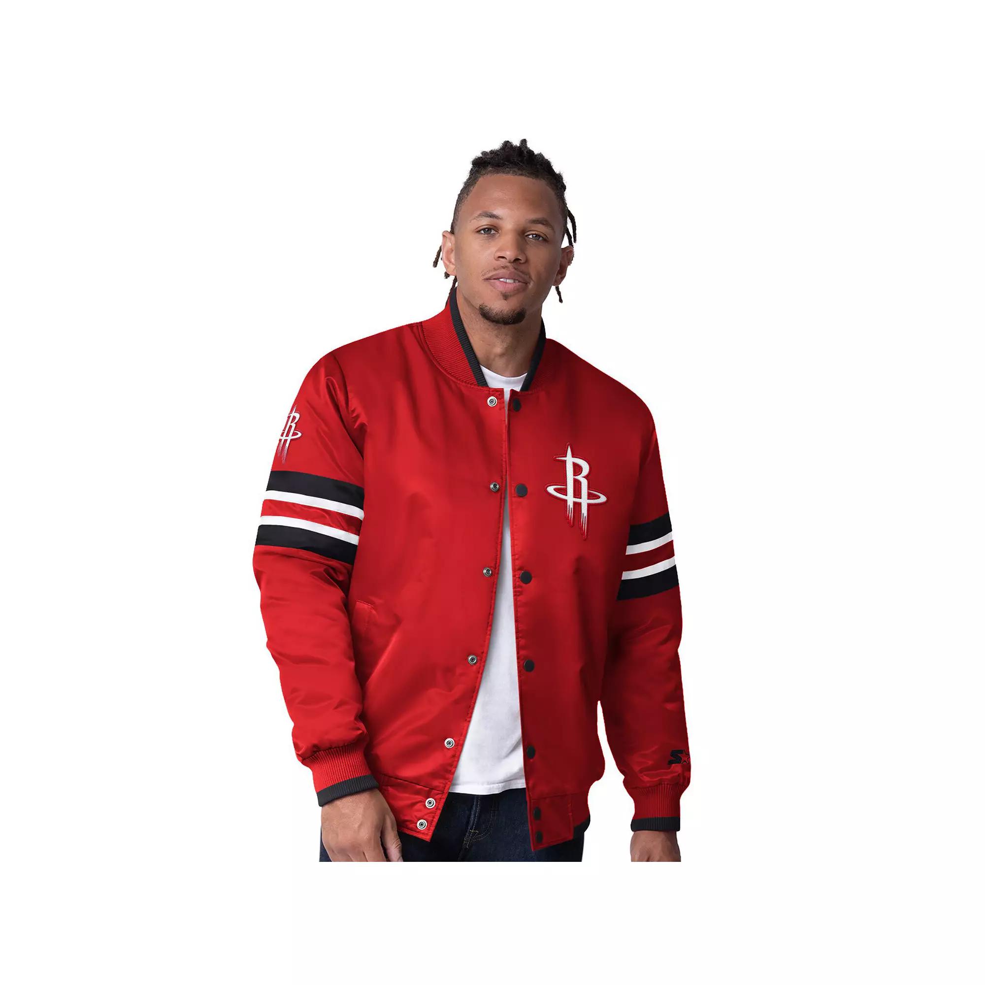 Men's Starter Red Houston Rockets Scout Varsity Satin Full-Snap Jacket,  Product Image