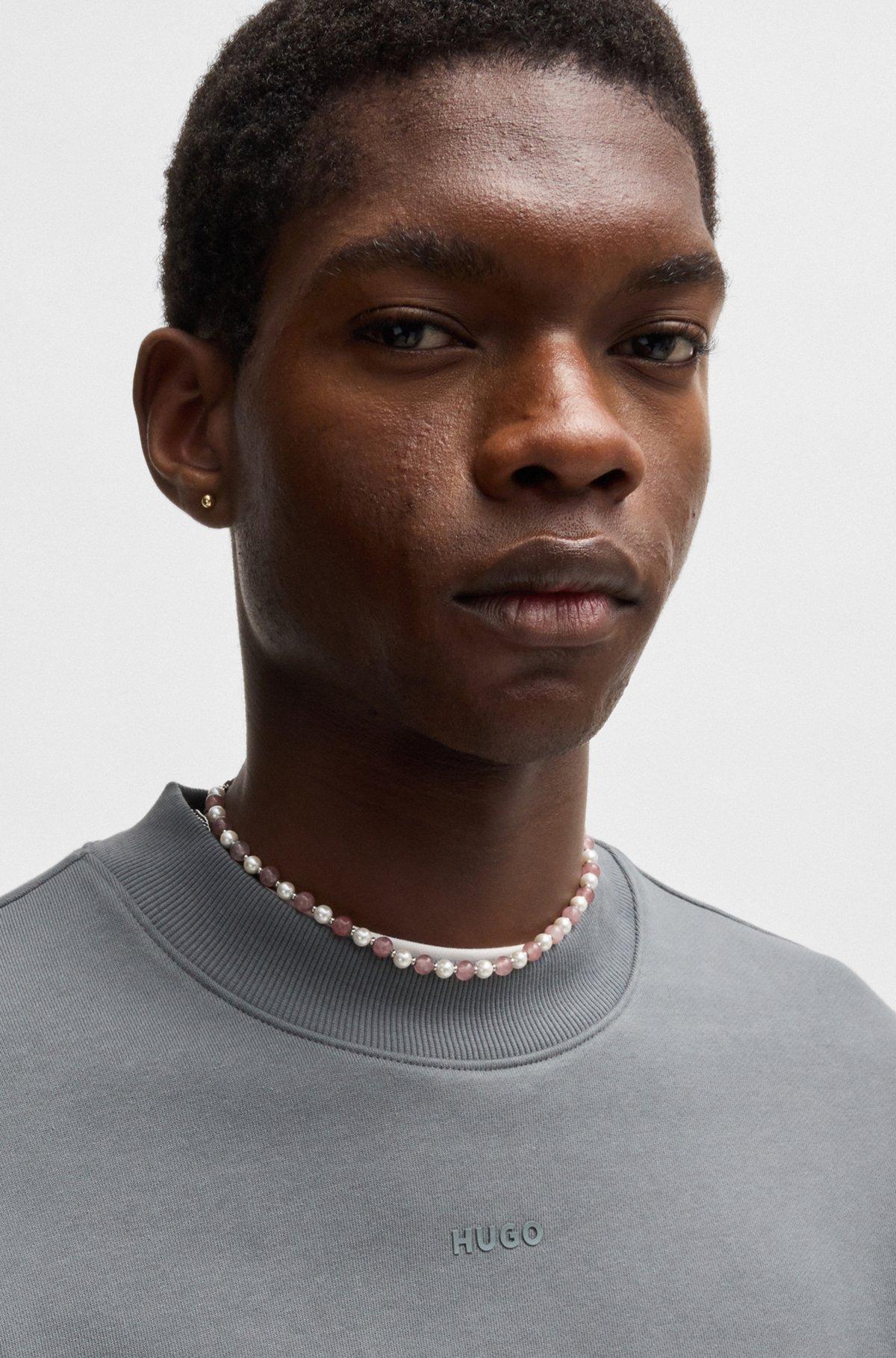 Relaxed-fit sweatshirt in cotton terry with sleeve logo Product Image