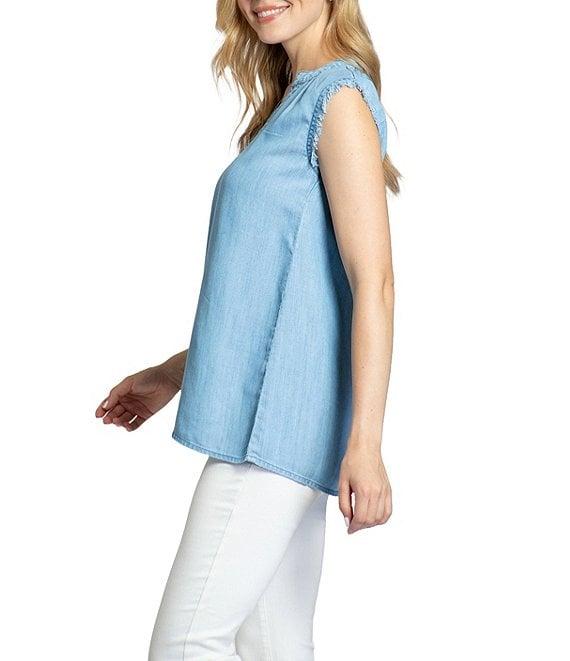 APNY V-Neck Sleeveless Fray Edge Tank Product Image