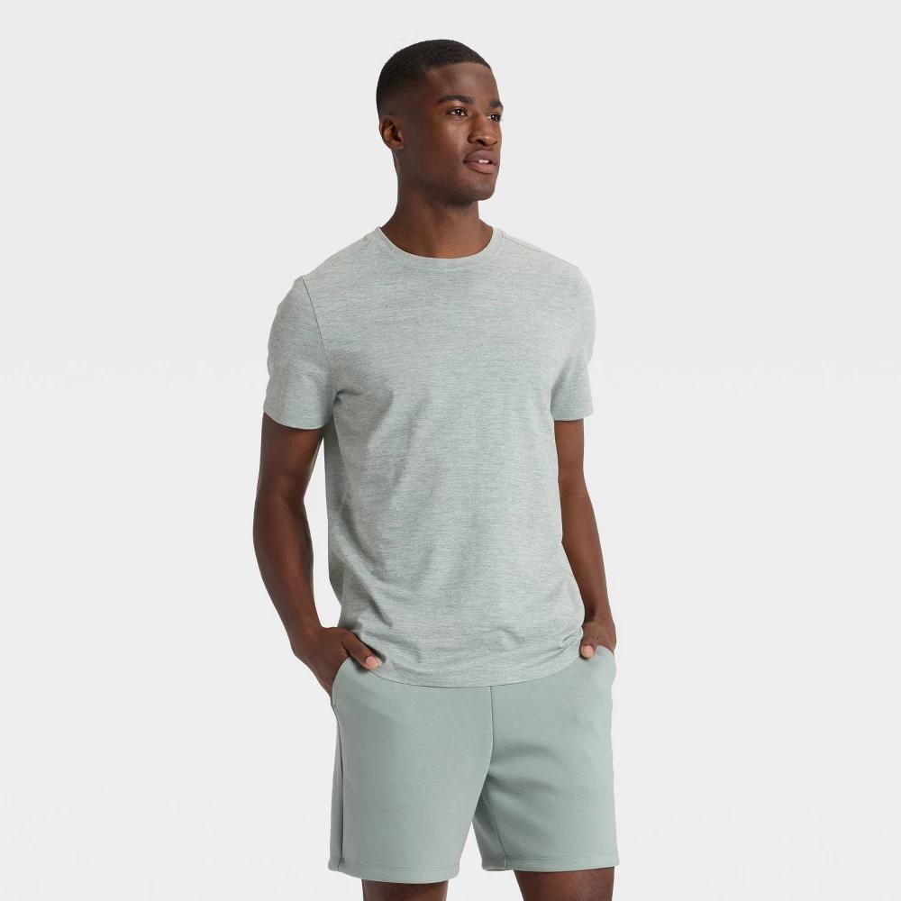 Men's Short Sleeve Soft Stretch T-Shirt - All In Motion™ Teal Blue L Product Image