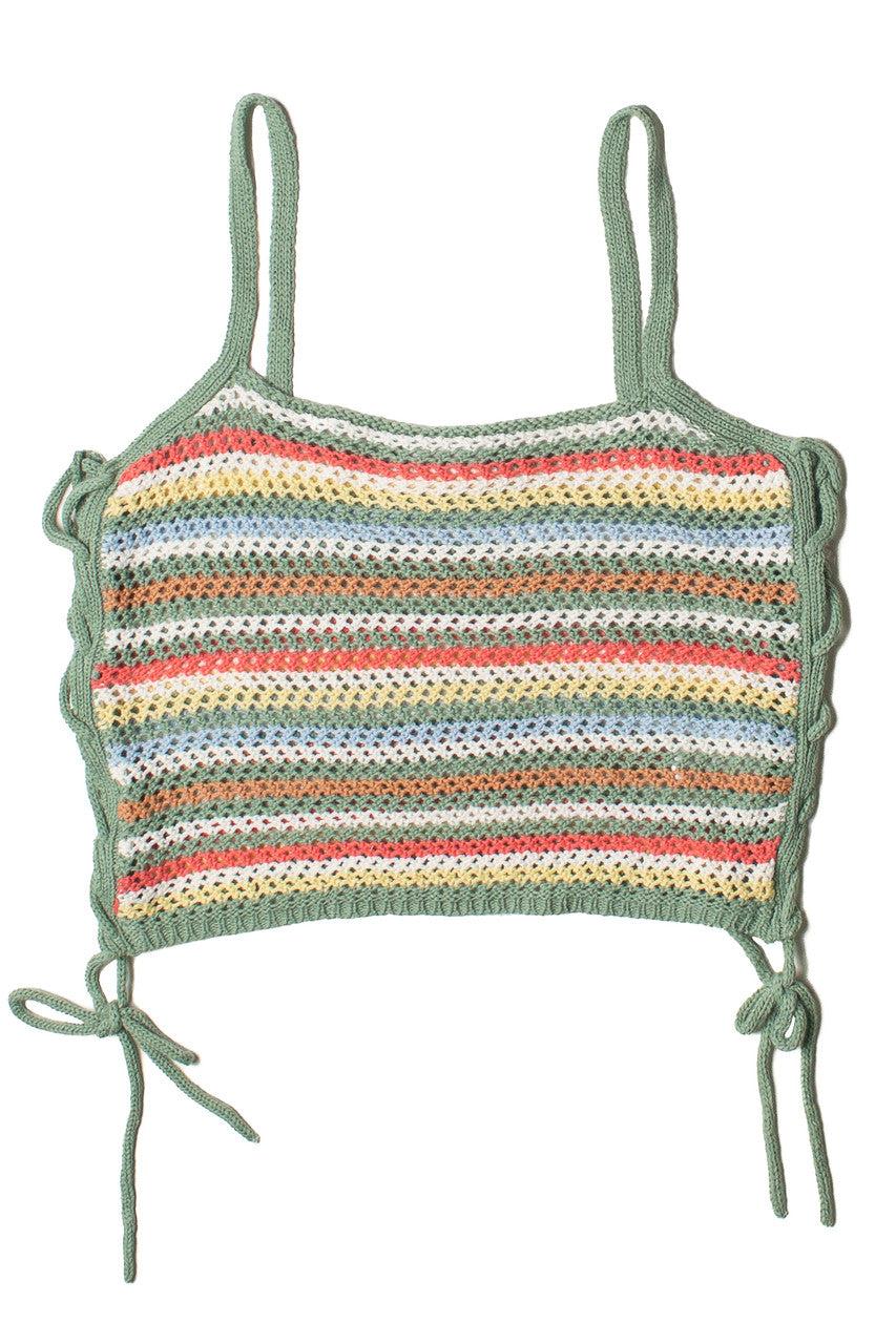 Side Lace Up  Crochet Tank Product Image