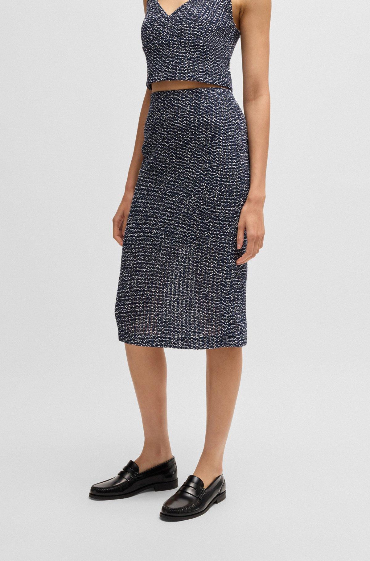 Pencil skirt in two-tone crochet tweed Product Image