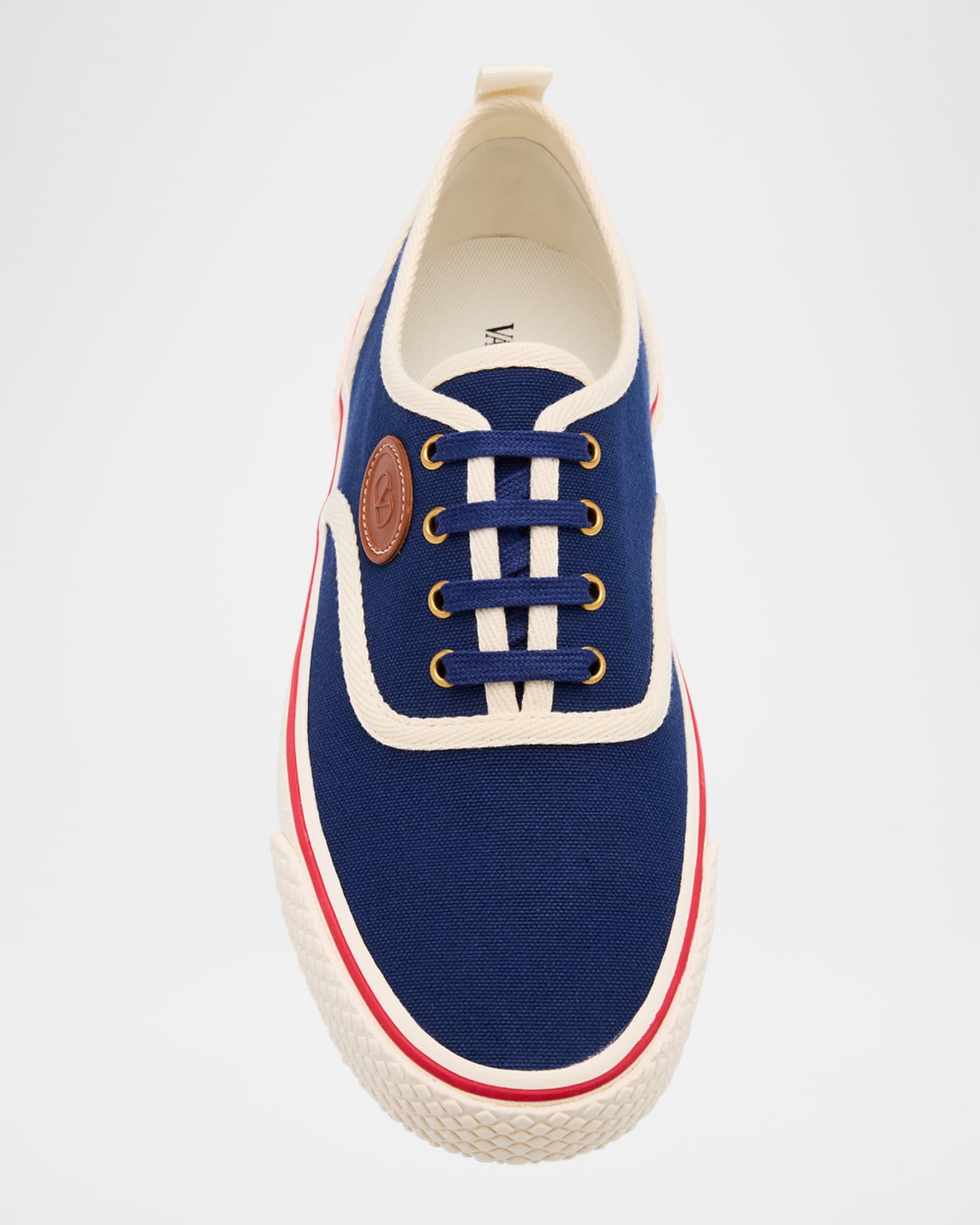 Men's Nojoke Canvas Leather VLogo Low-Top Sneakers Product Image