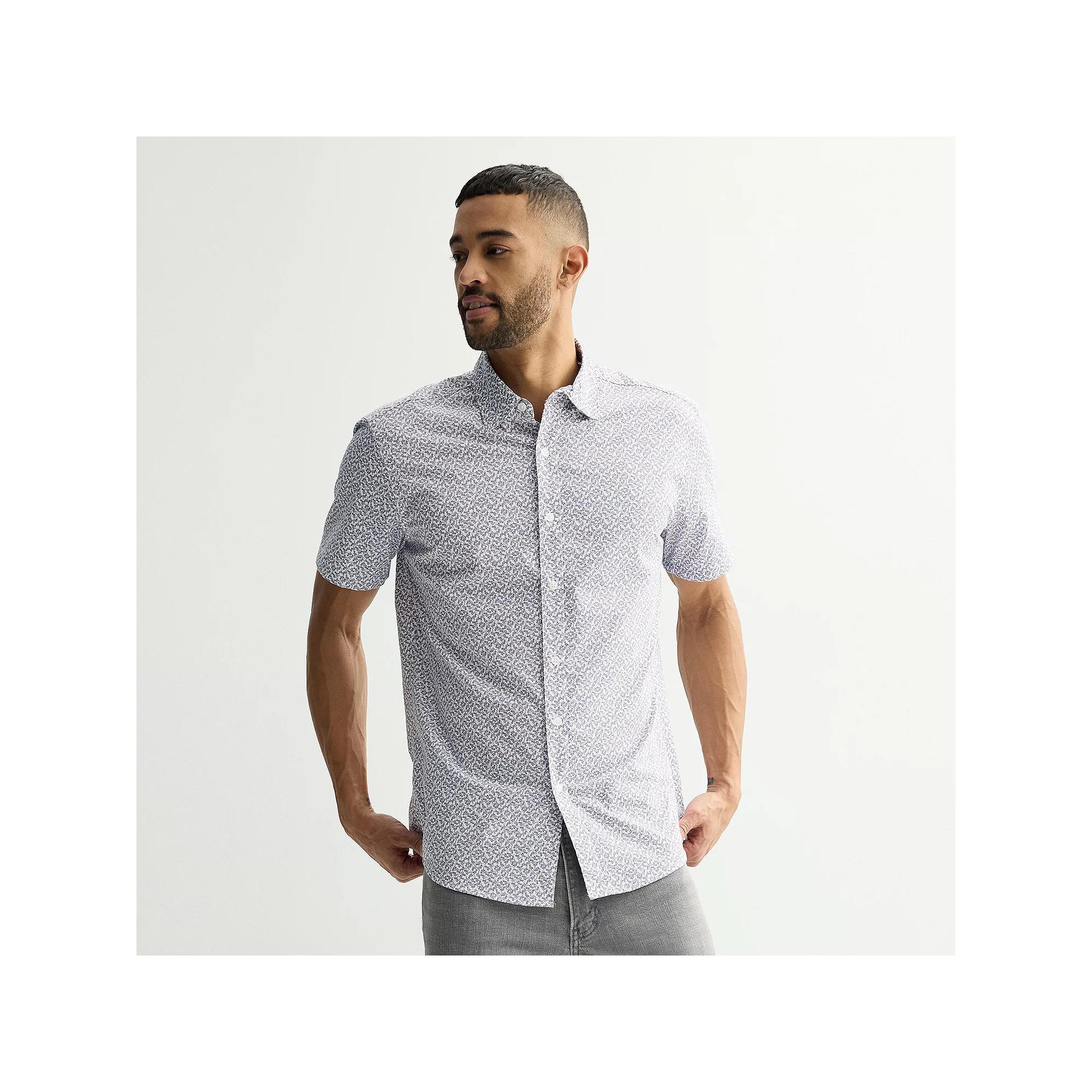 Men's Sonoma Goods For Life® Short Sleeve Performance Shirt, Size: Large, Pink White Product Image