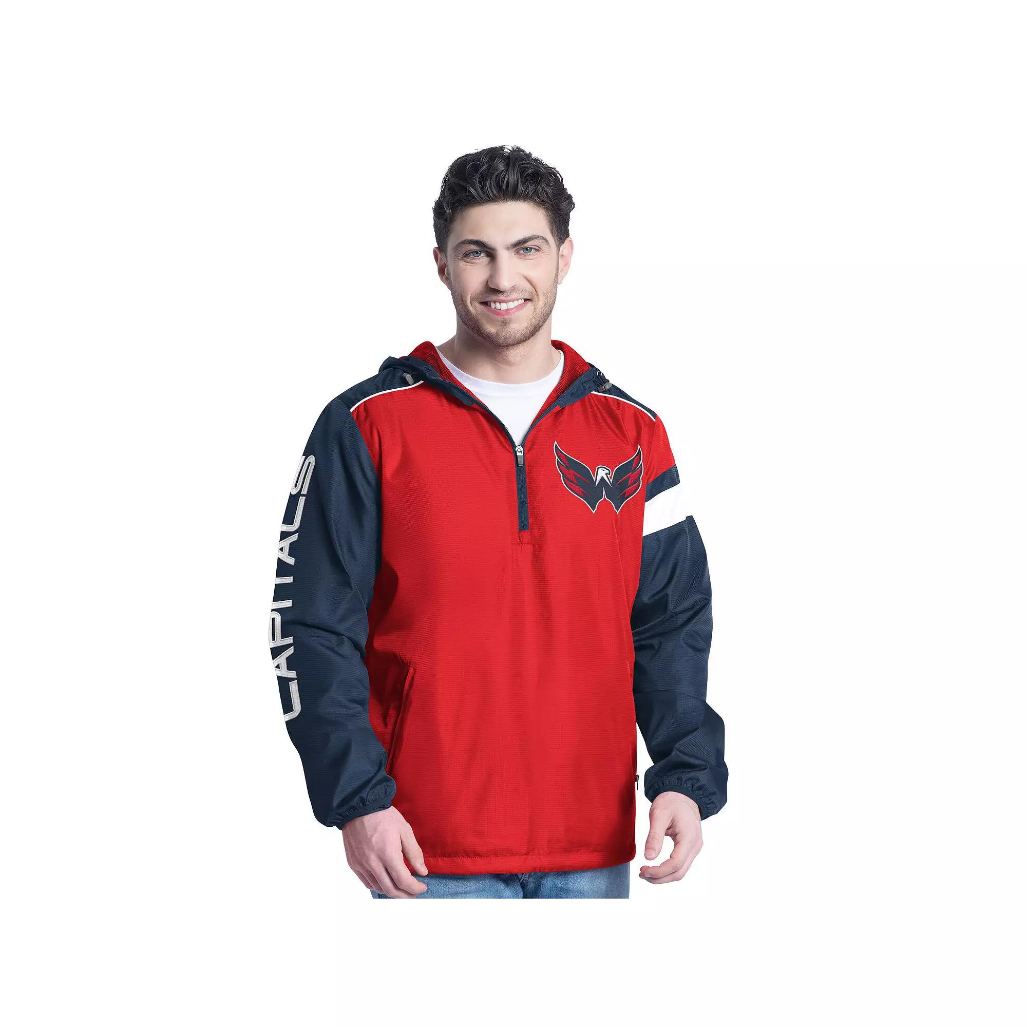 Men's G-III Sports by Carl Banks Blue/Navy St. Louis Blues Lateral Half-Zip Hoodie Jacket,  Product Image