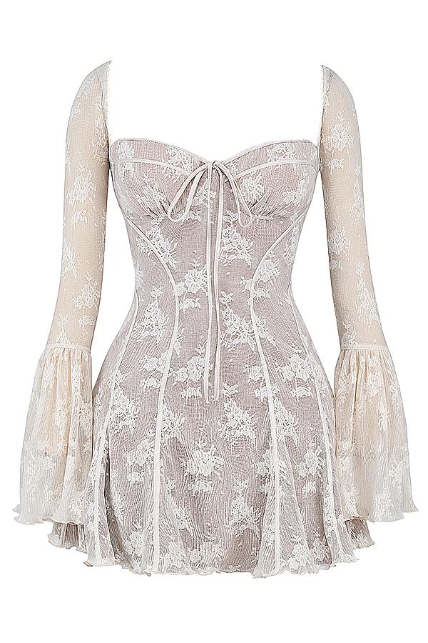 Analissa  vintage cream lace corset dress Product Image