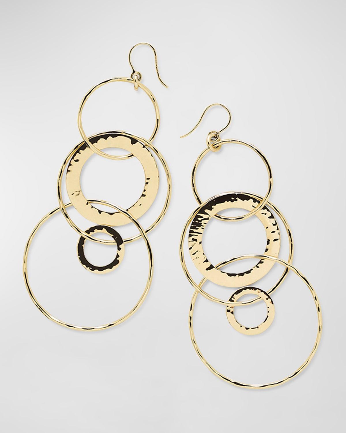 Womens Classico Jumbo 18K Yellow Gold Hammered Jet Set Earrings Product Image