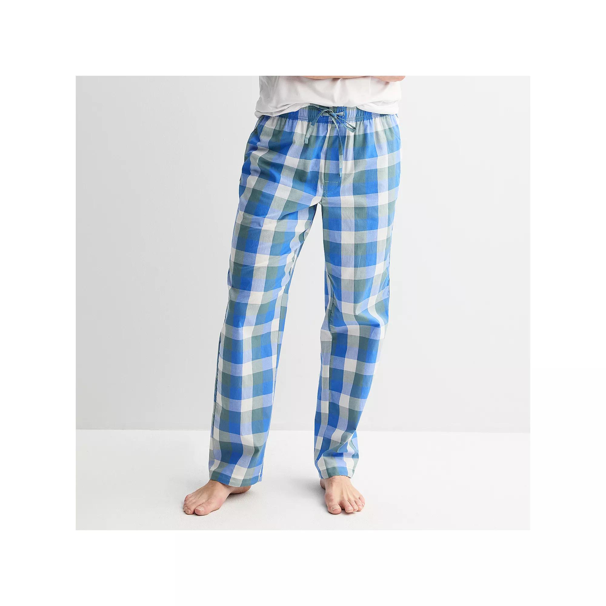 Men's Sonoma Goods For Life® Woven Pajama Pants, Size: XXL, Green Blue Box Check Product Image