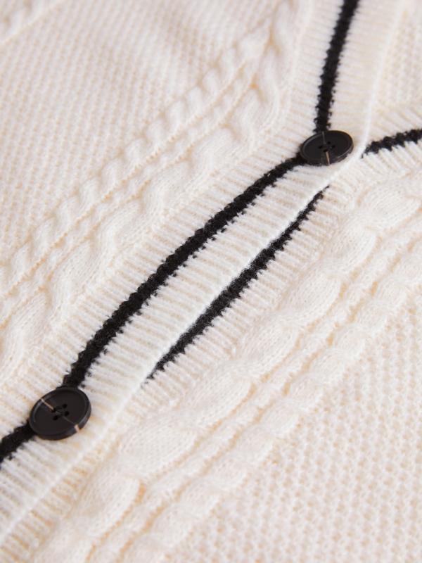 Oversize Star Embroidered Cable Knit Cardigan Product Image