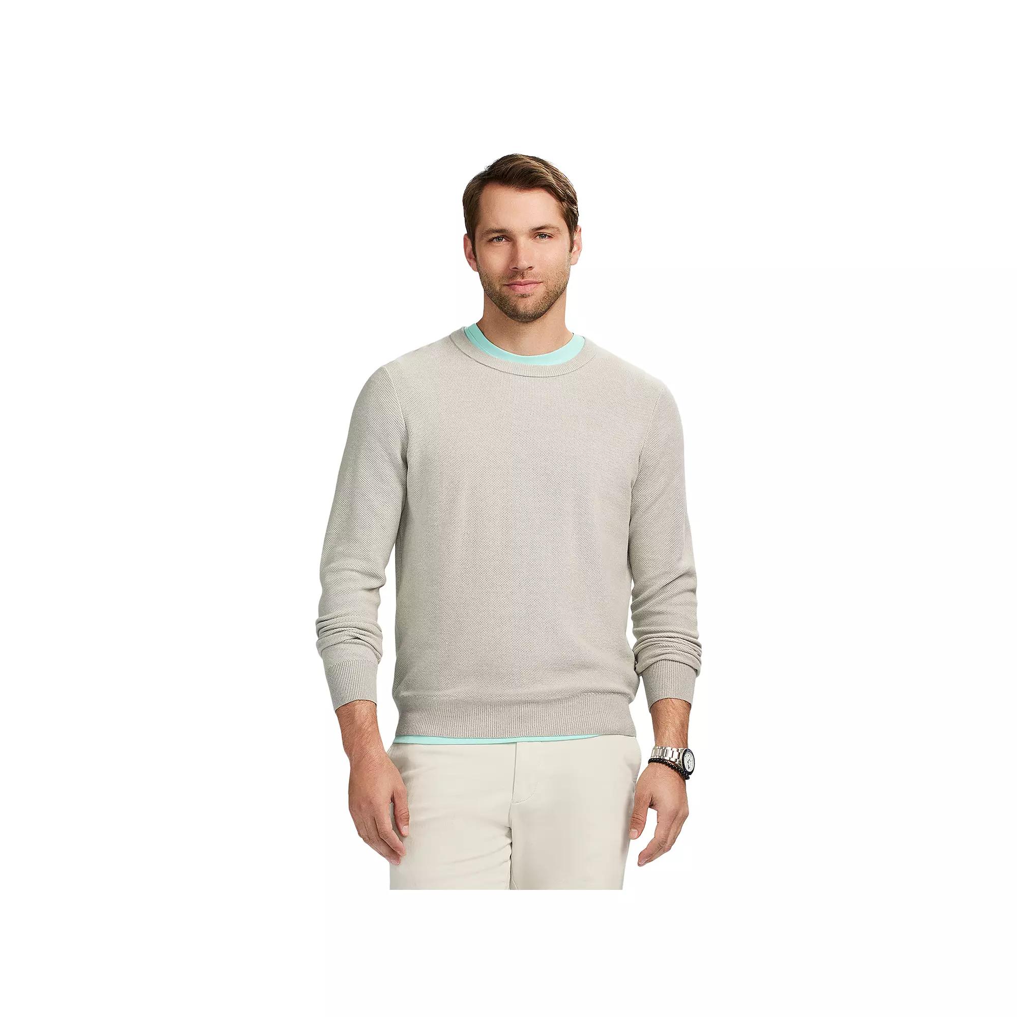 Men's IZOD Honeycomb Crewneck Sweater, Size: Medium, Light Gray Grey Product Image